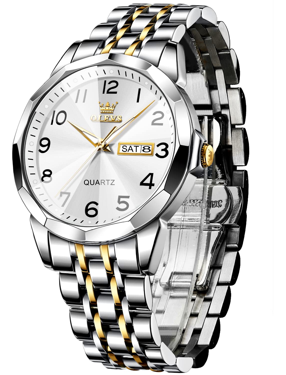 OLEVS Watch for Men Women Large Face Unisex Diamond Luxury Dress - Product Imagery