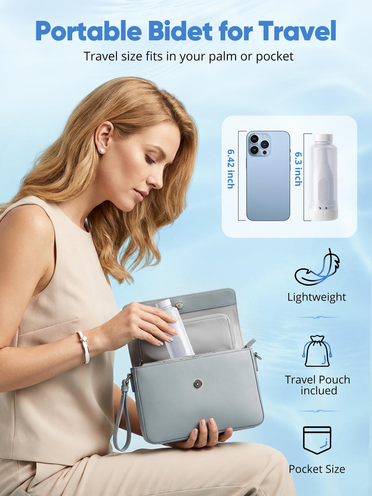 Portable Bidet for Travel Electric Peri Bottle with Dual - ONTHEWEI Official Imagery - 6
