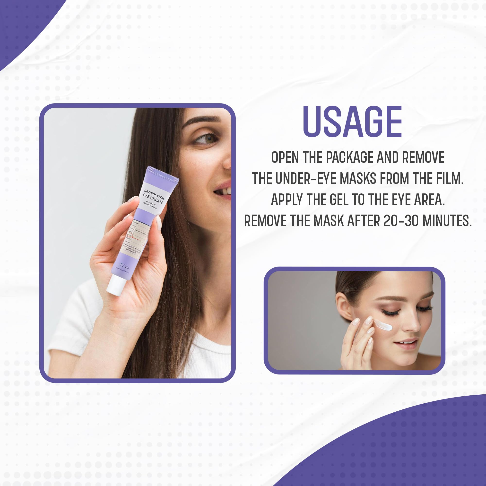 Esfolio Retinol Vitamin A Eye Cream, Daily Skin Care for Under - esfolio