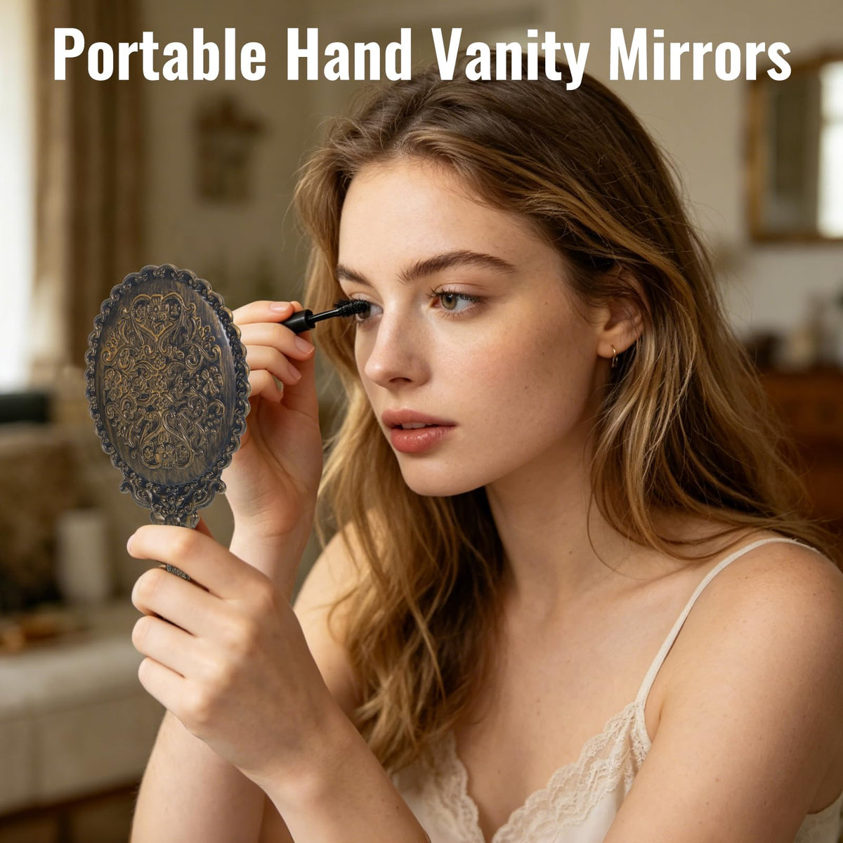 24 Pack Vintage Handheld Mirrors for Makeup Brass Gold - FUPMILPHRANX Official Imagery - 6