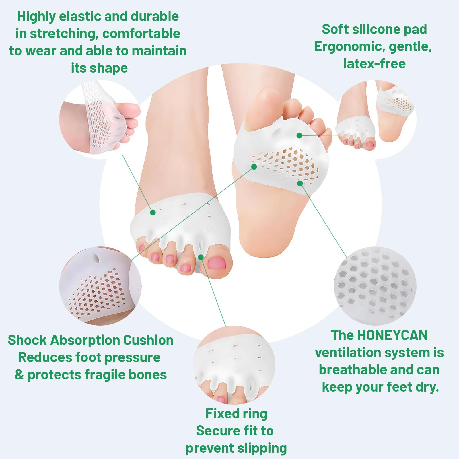 Hyggear Silicone Toe Separators & Bunion Corrector (2-Pack)