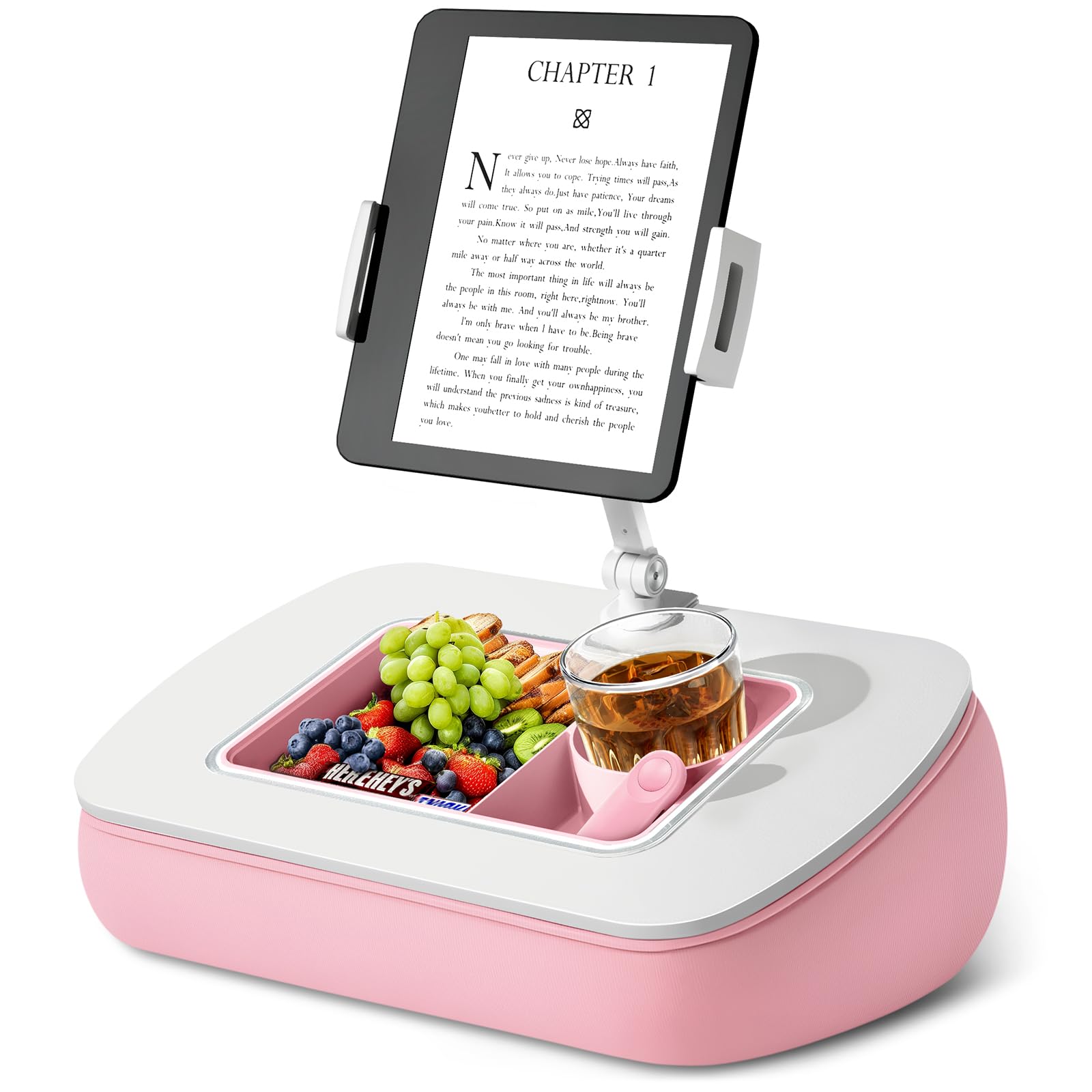 ERGONOV Tablet Pillow Stand for Lap, Adjustable iPad Holder with Snack - View 10