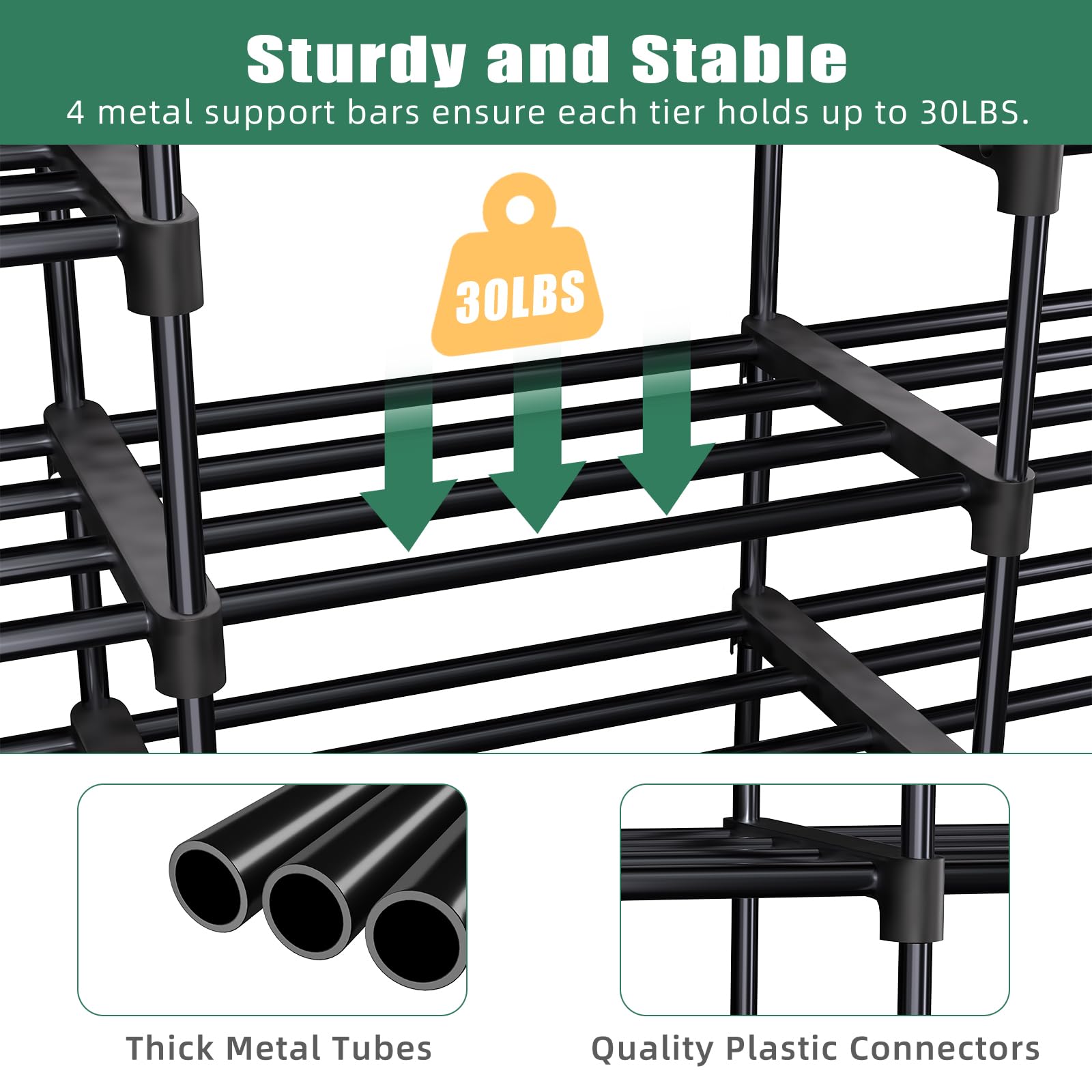 Simple Trending 8-Tier Shoe Rack Large Capacity 64 Pairs Tall Shoe She - View 7