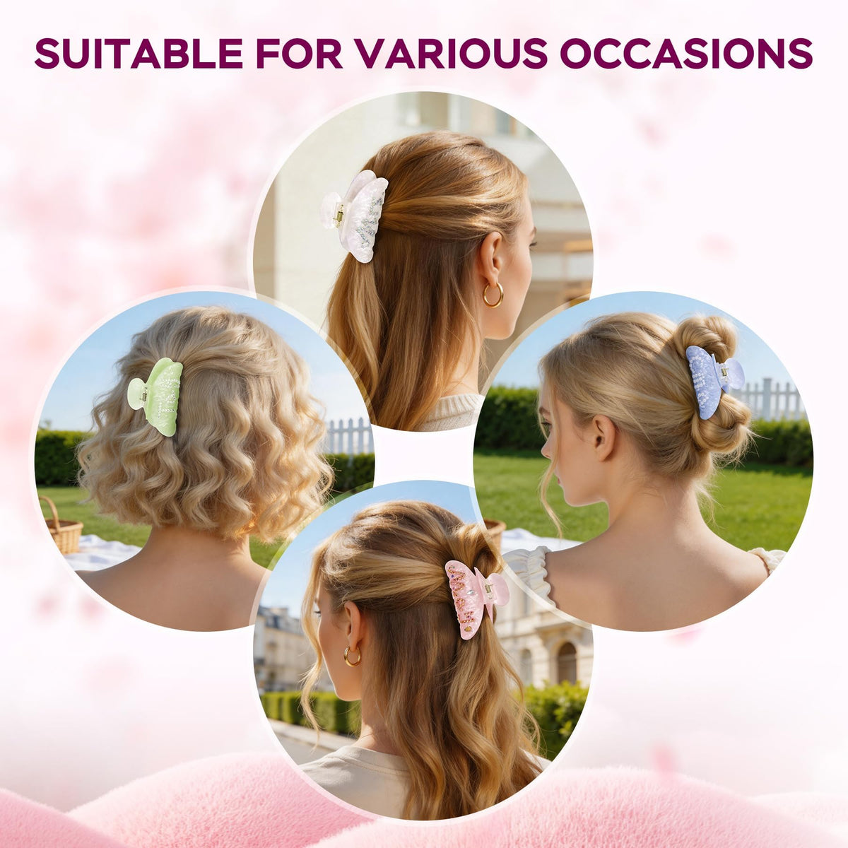 8 Sets DIY Hair Claw Clips Kit Claw Clip Decorating Kit for - Rhavelune Official Imagery - 7