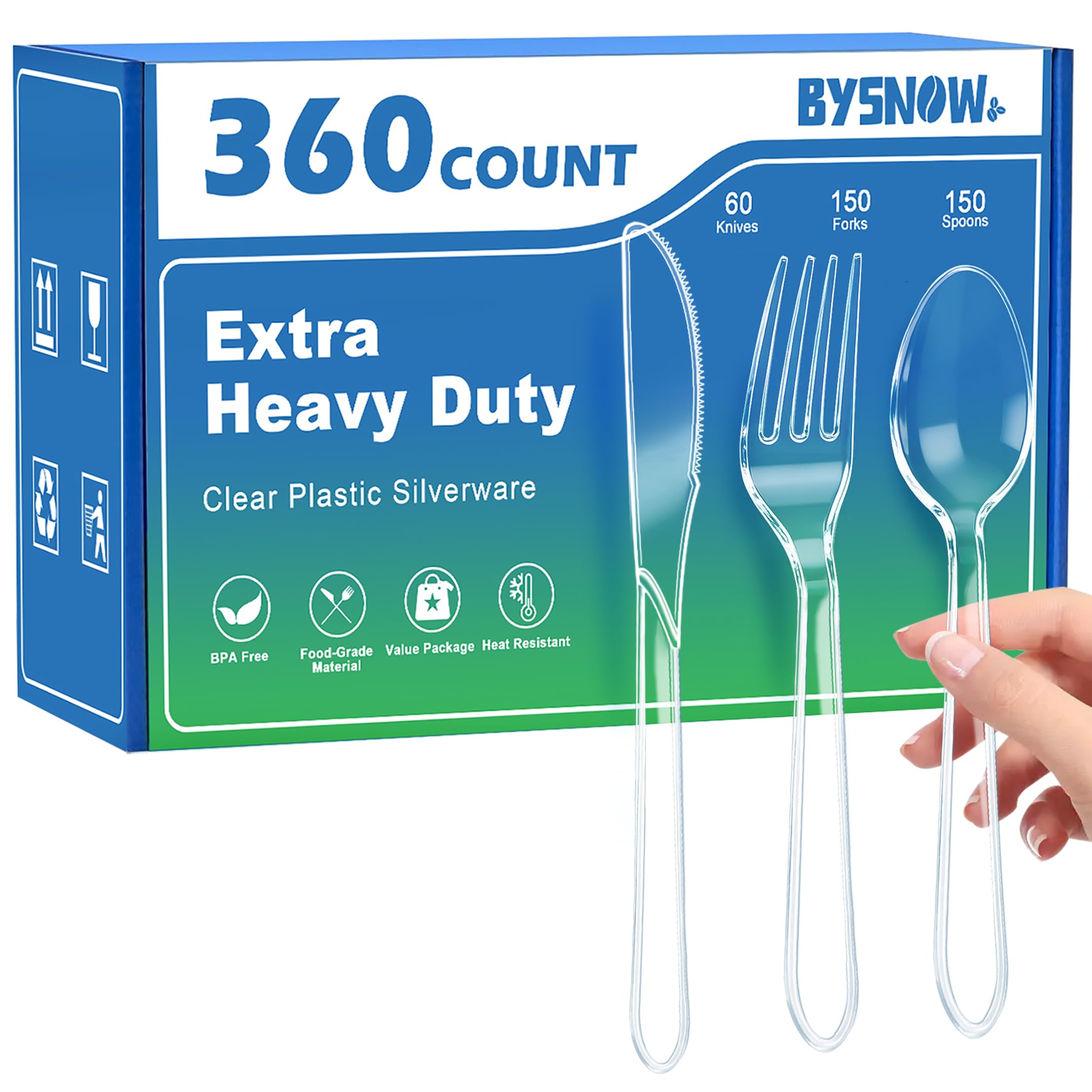 360 Count Extra Heavy Duty Plastic Silverware Disposable - Product Imagery