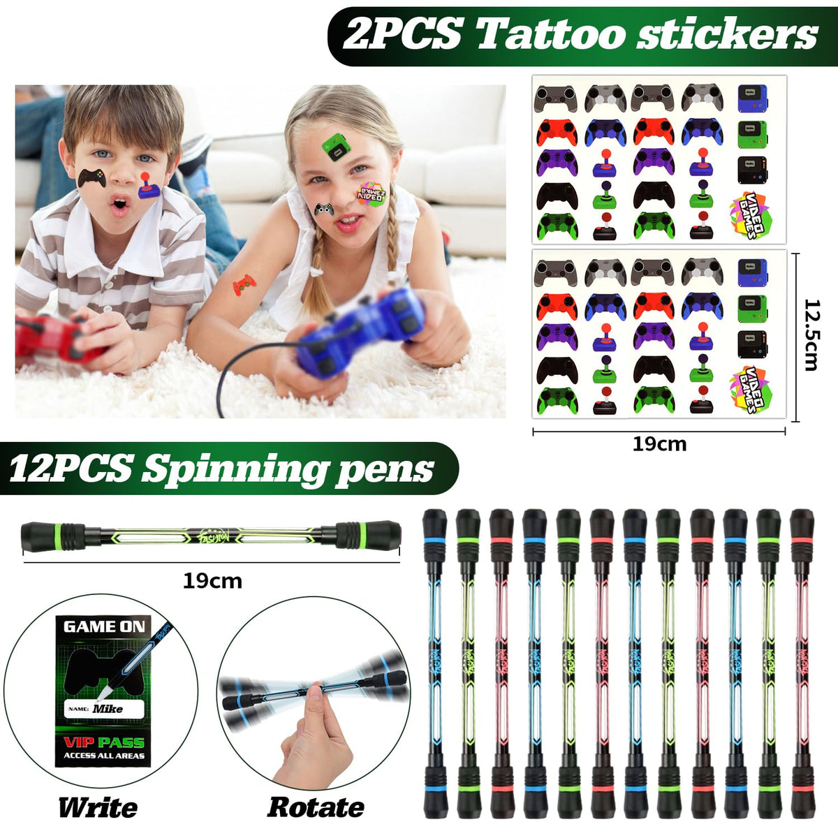 Video Game Party Favors 124 PCS Gaming Birthday Party - KISPATTI Official Imagery - 8