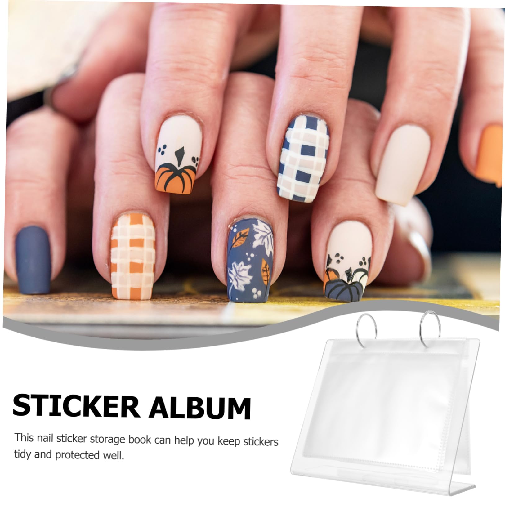 Garneck 2pcs Nail Art Decal Display Album Organizer for Nail Stickers and Decals Portable Storage Book for Manicure Designs