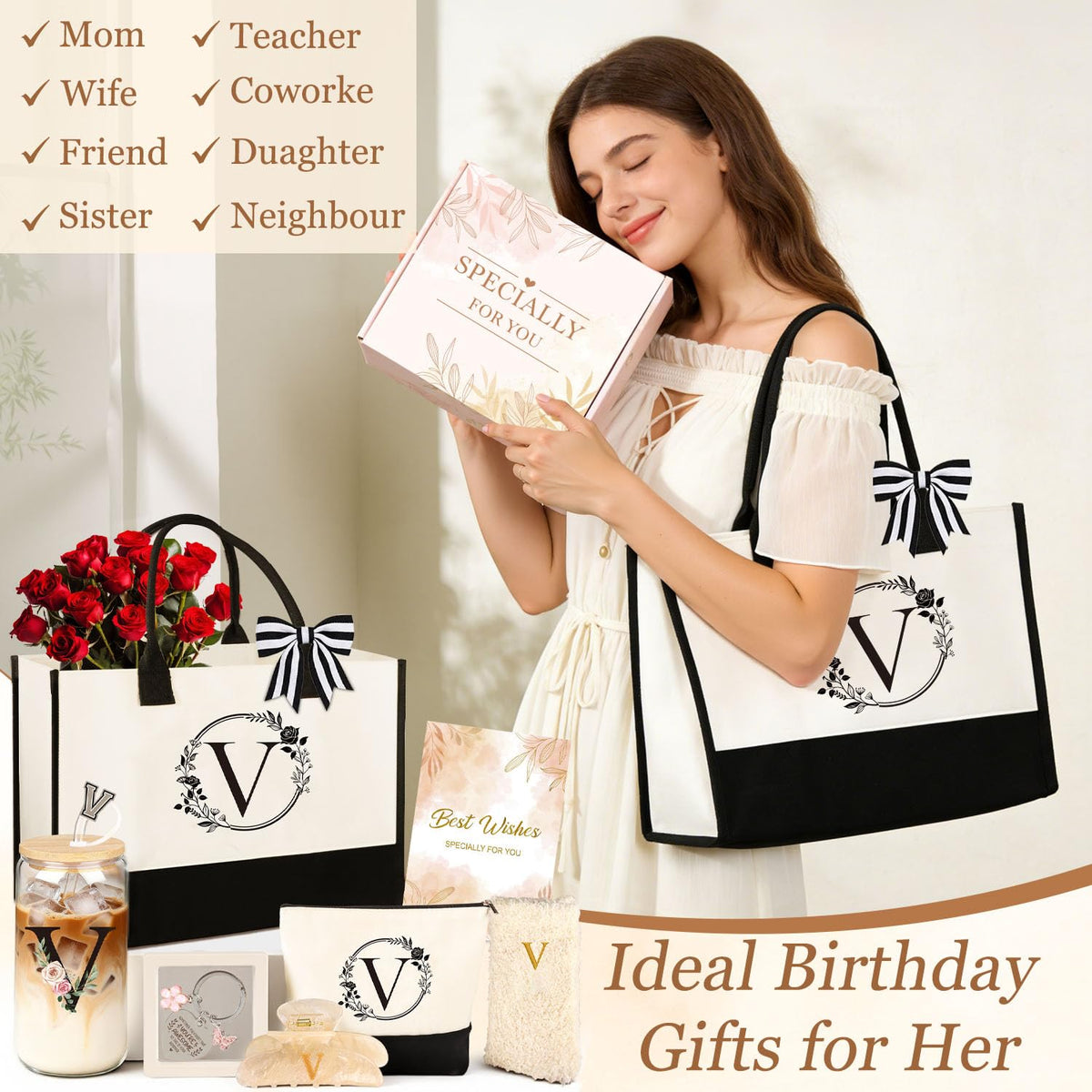 Birthday Gifts for Women 9pcs Monogrammed Gifts for Women - Giftota Official Imagery - 3
