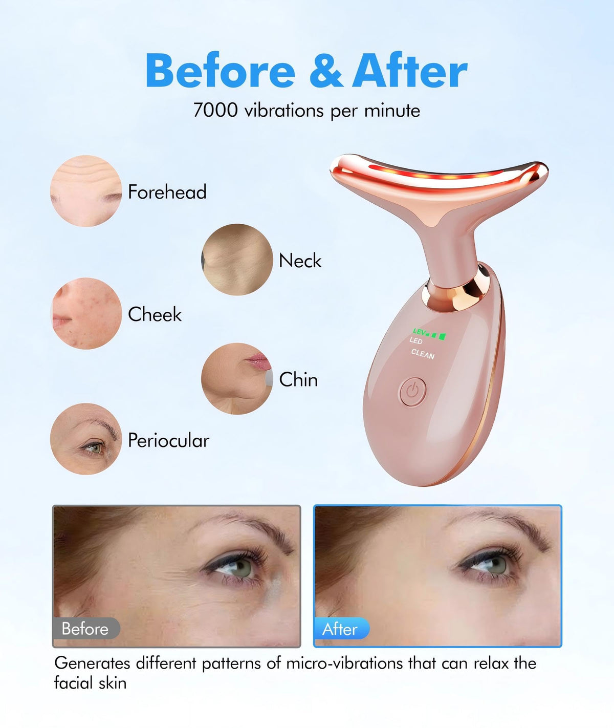 SDKWDH Red Light Therapy for Face and Neck 7 Color Face - SDKWDH Official Imagery - 6