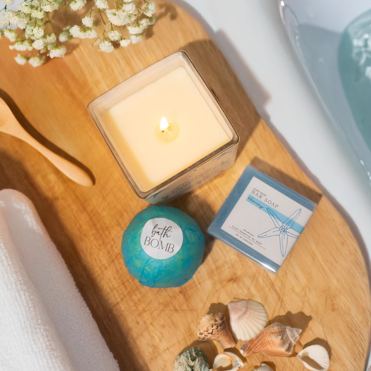 Beach Gifts for Women Self Care Gift Box 15pc - The Love Crate Co. Official Imagery - 5
