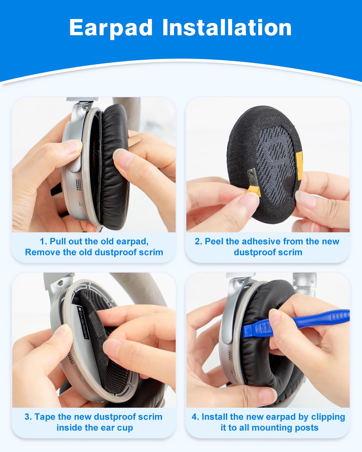 Link Dream headphone earpads for Bose QuietComfort QC 35, QC35 II, QC25, and QC15 headphones, shown on ear cups.