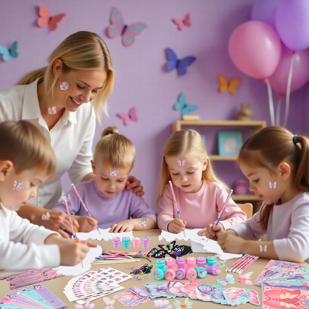 BenLouis 108Pcs Butterfly Stationery Set Party Favors for - BenLouis Official Imagery - 6