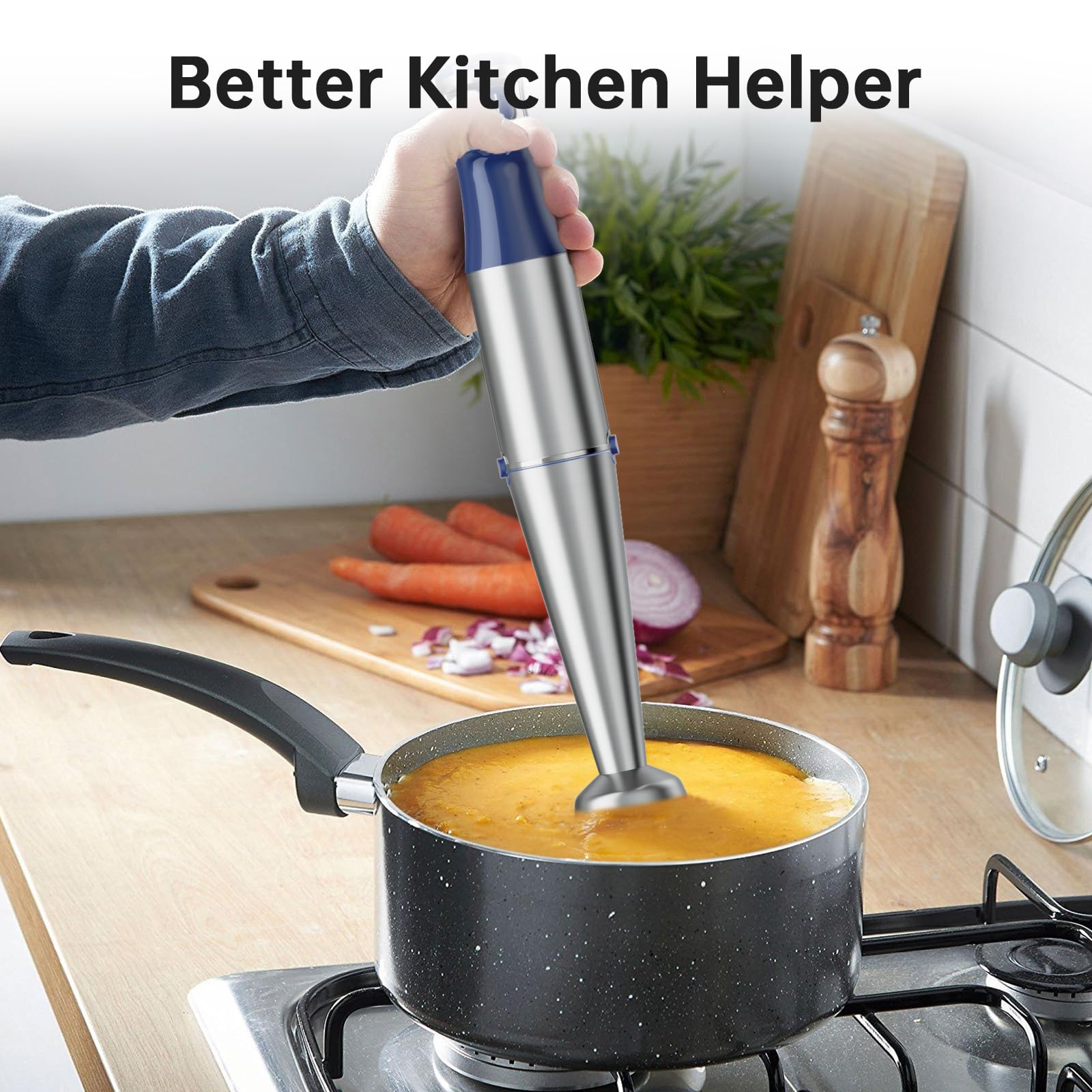 Turelar Immersion Blender Handheld 5 in 1 Hand Blender Set 1100W by turelar - Angle View 5