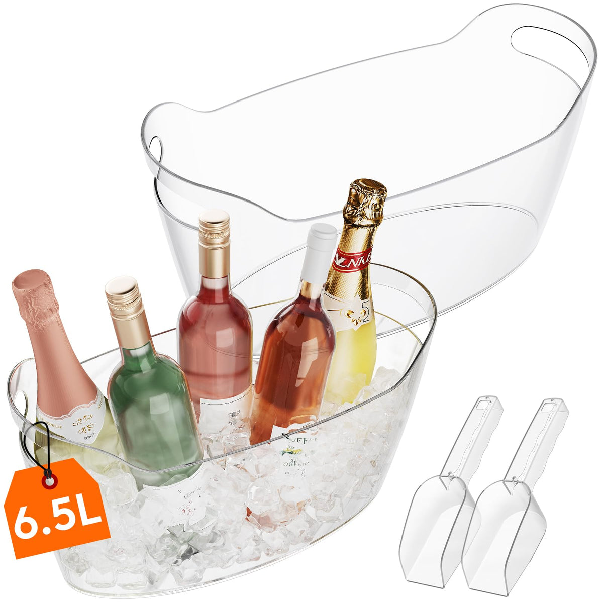 Lifewit 6 5L Plastic Ice Bucket for Parties with Handle - Lifewit Official Imagery - 1