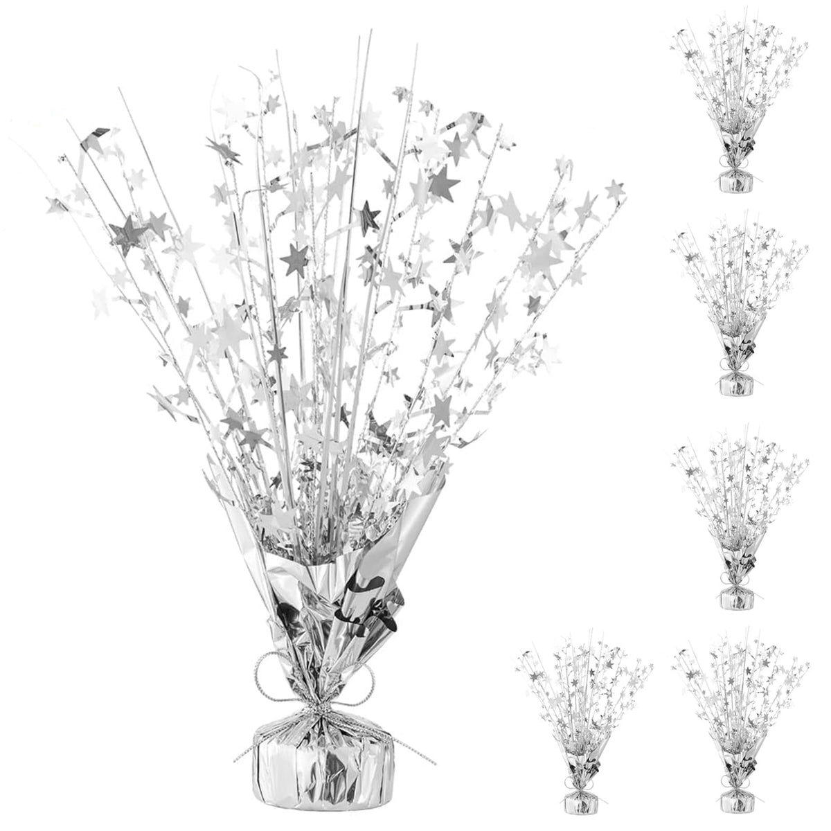 Tim Lin 6 Pack Metallic Foil Spray Table Centerpiece Silver - Tim&Lin Official Imagery - 1