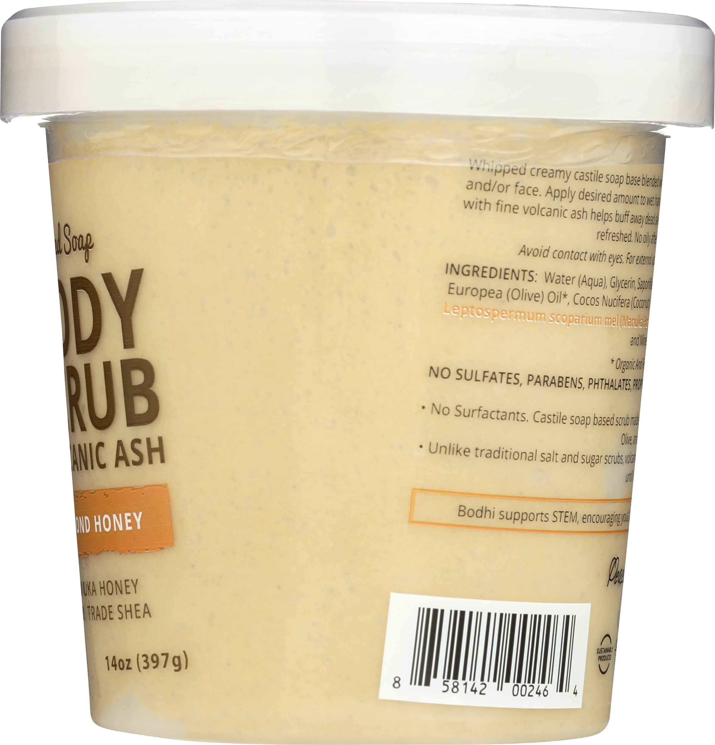 BODHI HANDMADE SOAP Almond Honey Volcanic Ash Whipped Soap Body Scrub - BODHI Official Product View 6