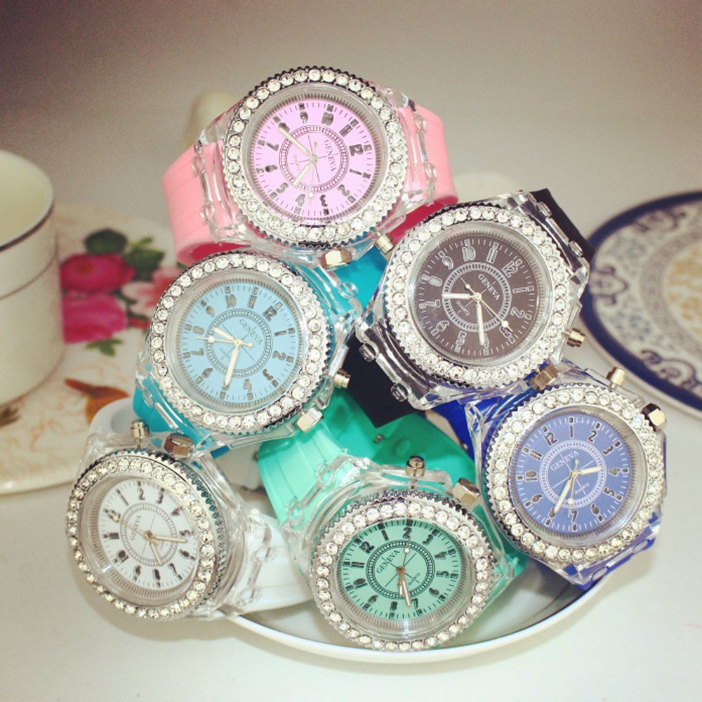 Silicone Bling Women Men Watch LED Luminous Colorful Lights - CdyBox Official Imagery - 8