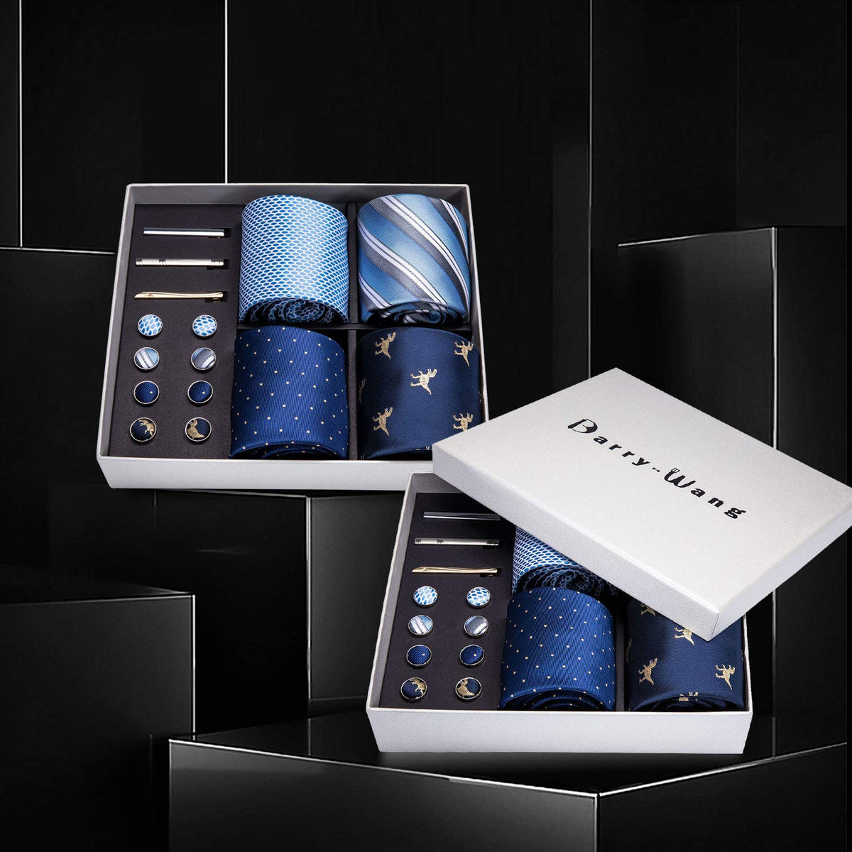Barry Wang 15PCS Mens Tie Sets Collection Gift Box Necktie - Barry.Wang Official Imagery - 8