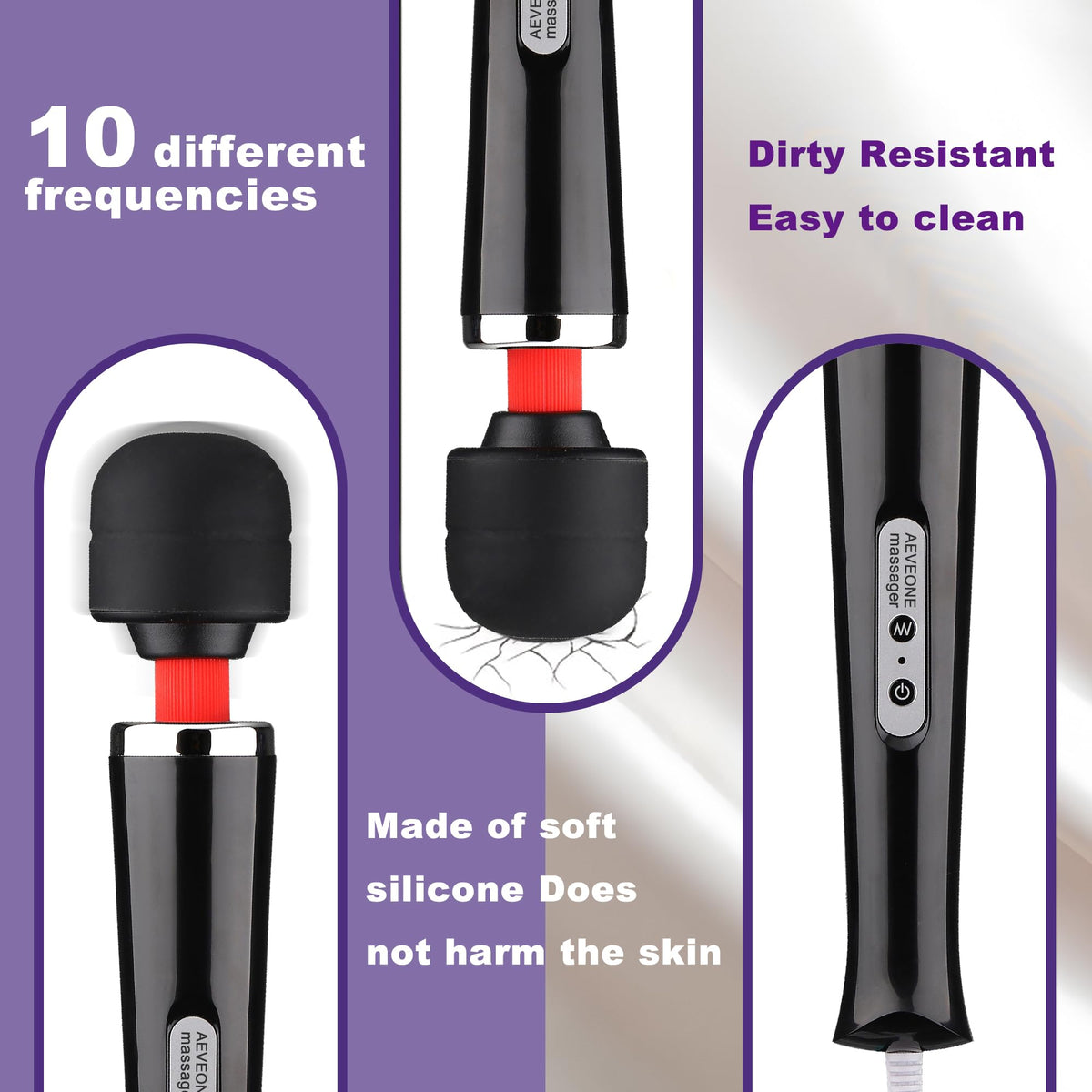AEVEONE Wired Powerful Handheld Wand Massager Strong - AEVEONE Official Imagery - 7