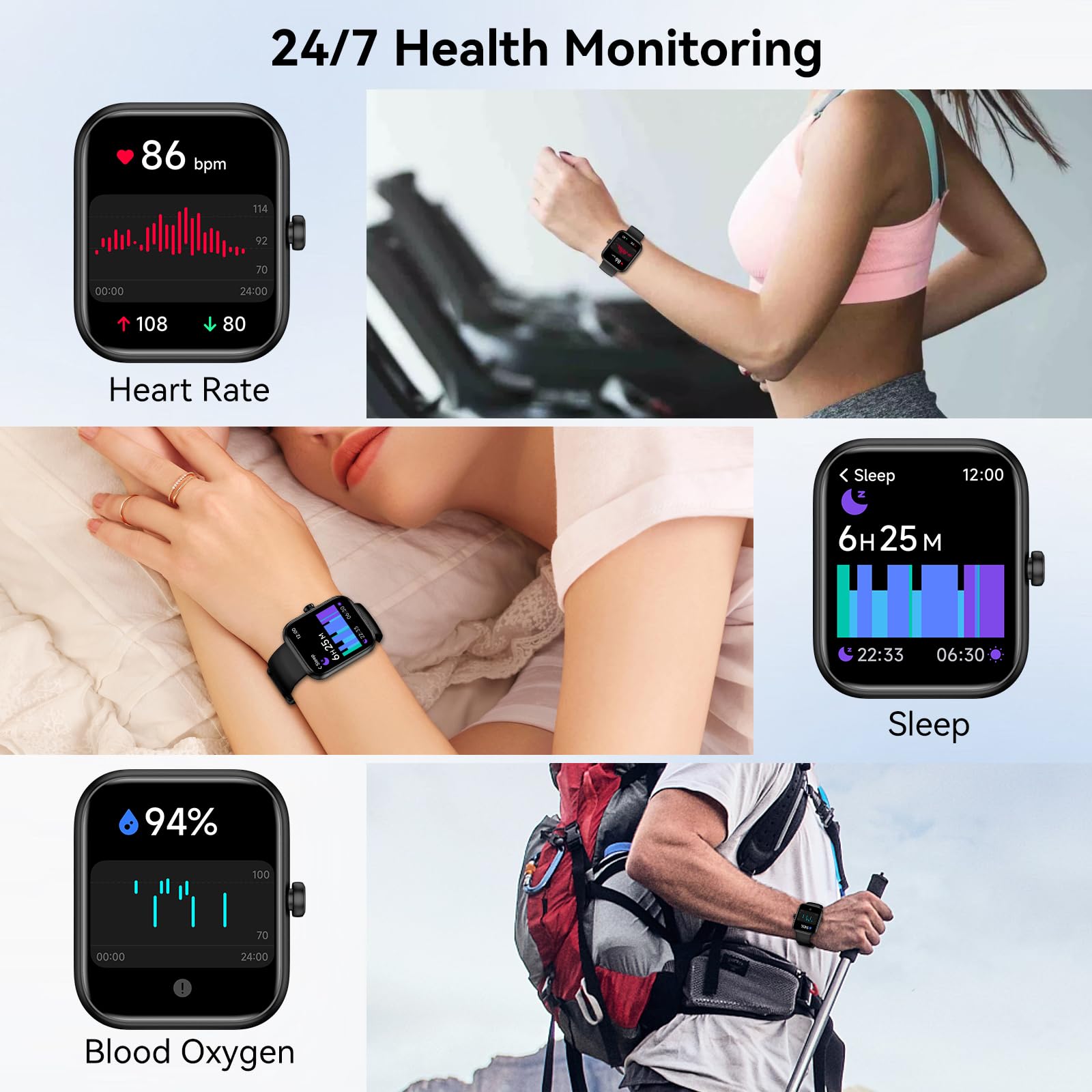 BOOOMIC Smart Watch for Men Women with Alexa Built-in, Bluetooth Calli - View 3