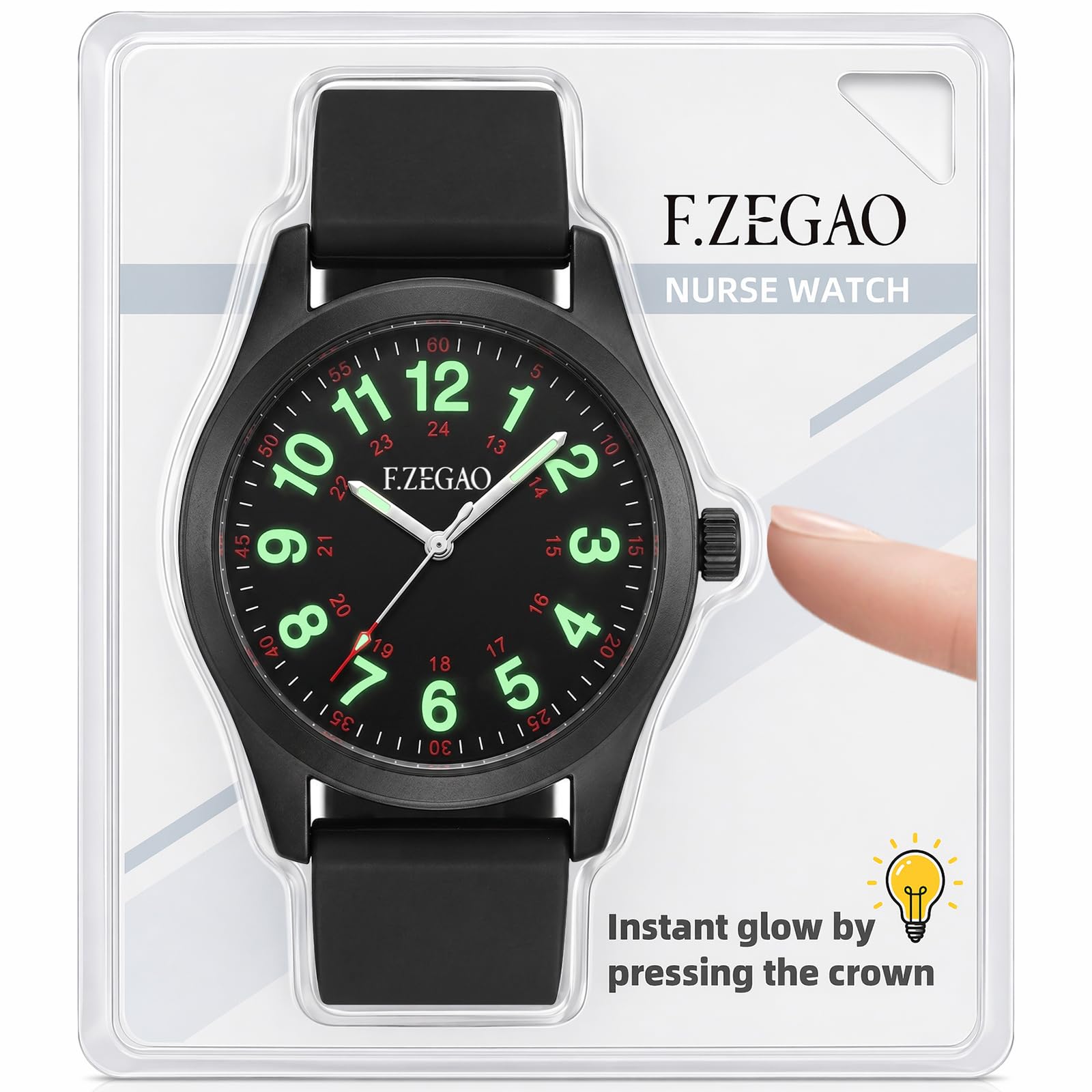 Nurse Watch for Nurse, Waterproof Watch for Swimming 24 Hour - Product Imagery