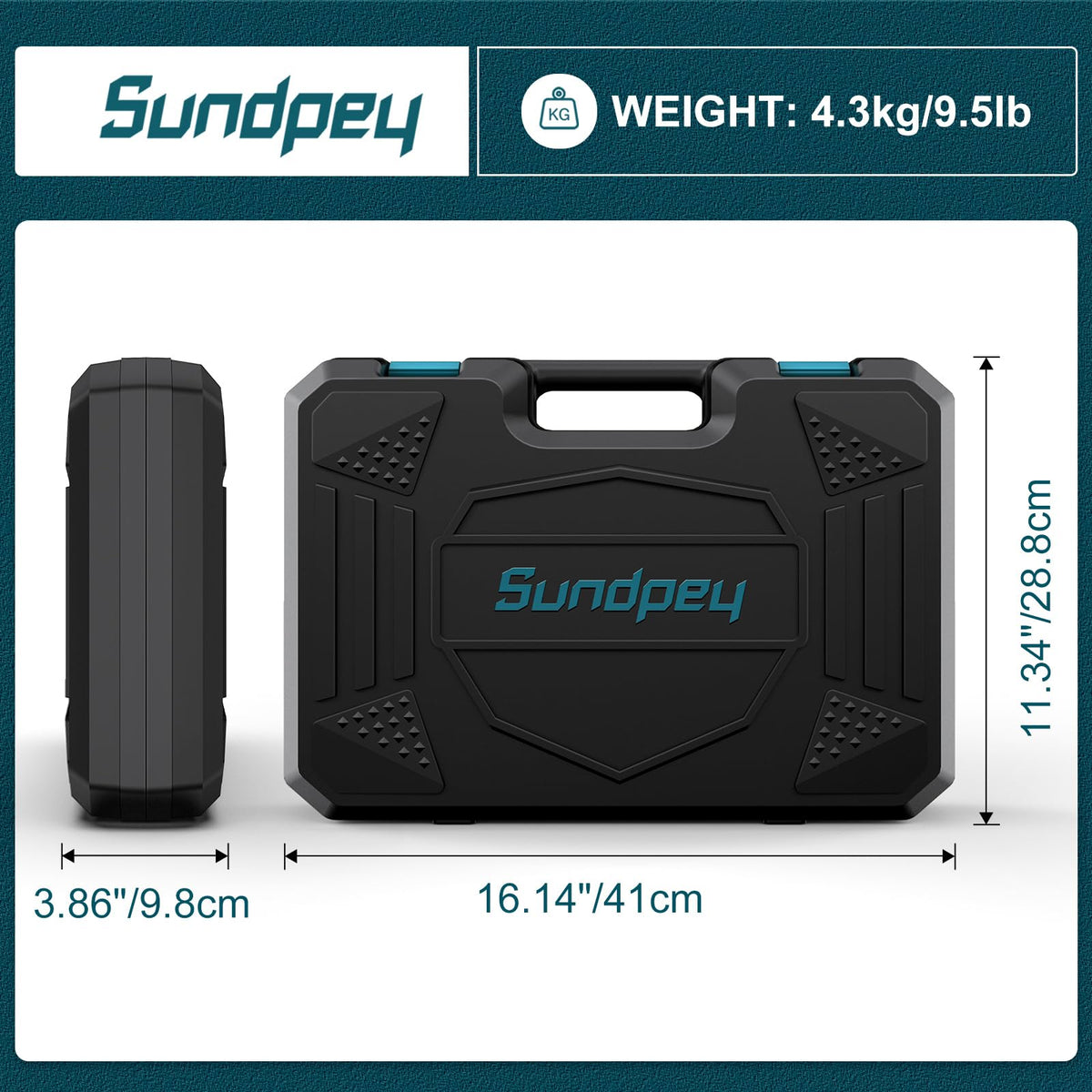 Sundpey 206PC Portable Basic Home Tool Kit Set with 12V - Sundpey Official Imagery - 3