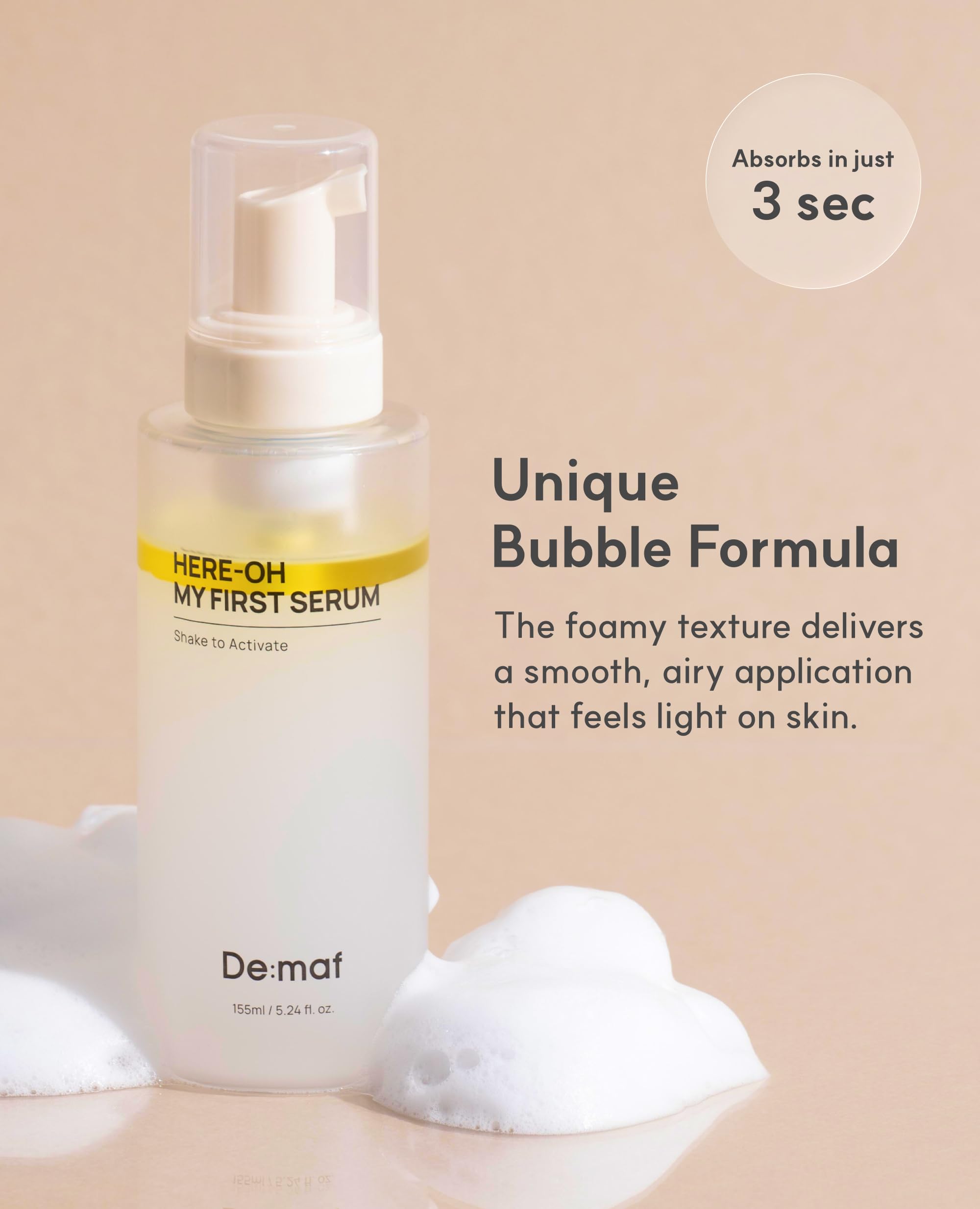 De:maf Here-Oh My First Hydrating Serum, Hyaluronic Acid, 1.69 fl oz - View 3
