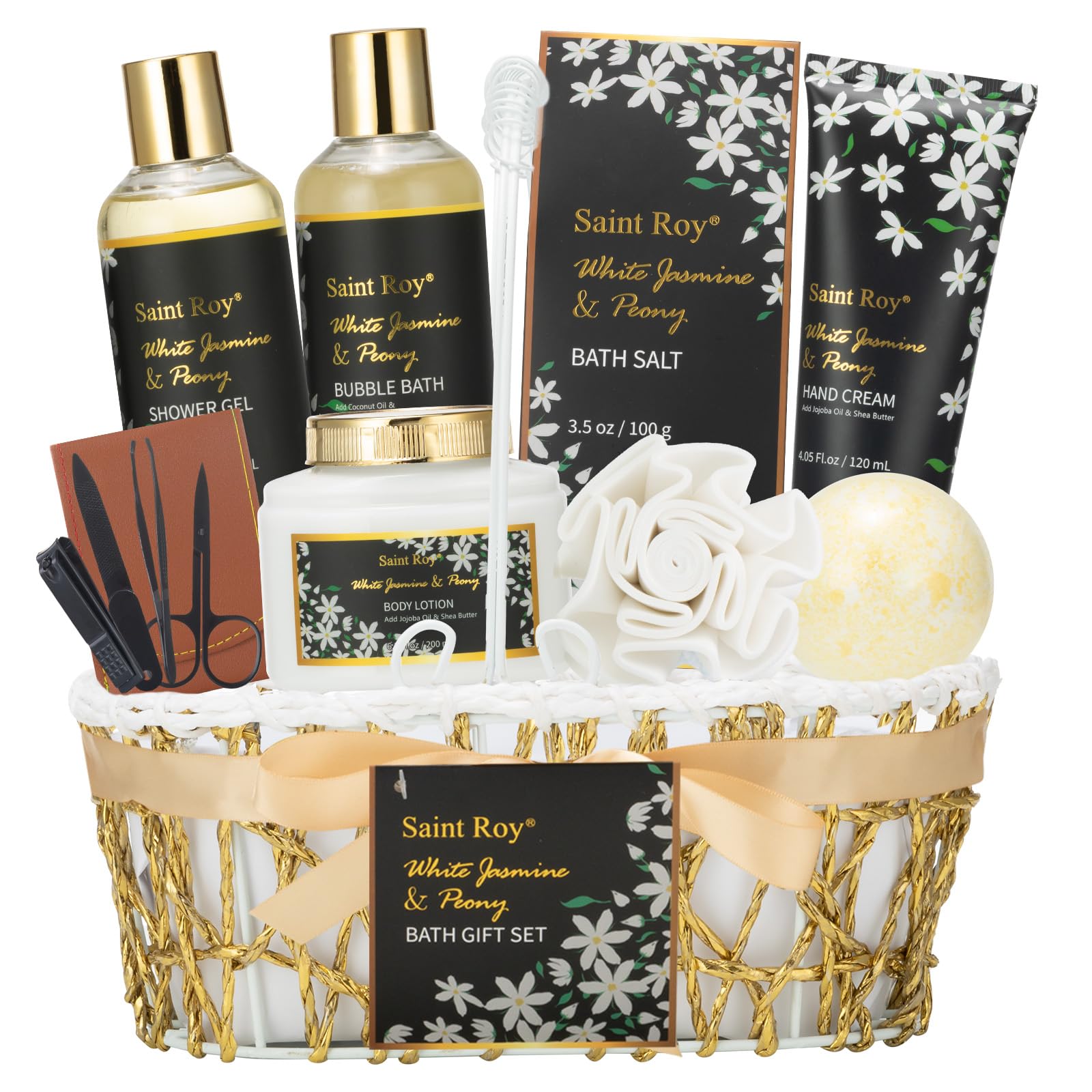 Spa Bath &amp; Body Gifts for Women, Jasmine Peony Spa Gift - Saint Roy