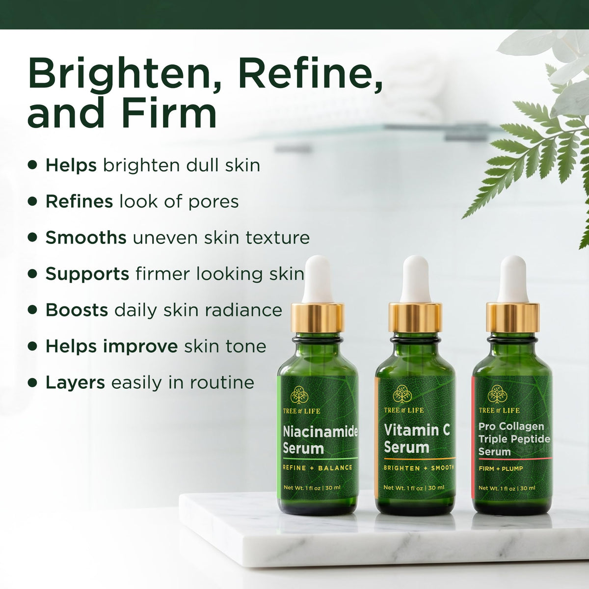 Tree of Life Face Serum Skin Care Set Vit C Niacinamide - Tree of Life Official Imagery - 5
