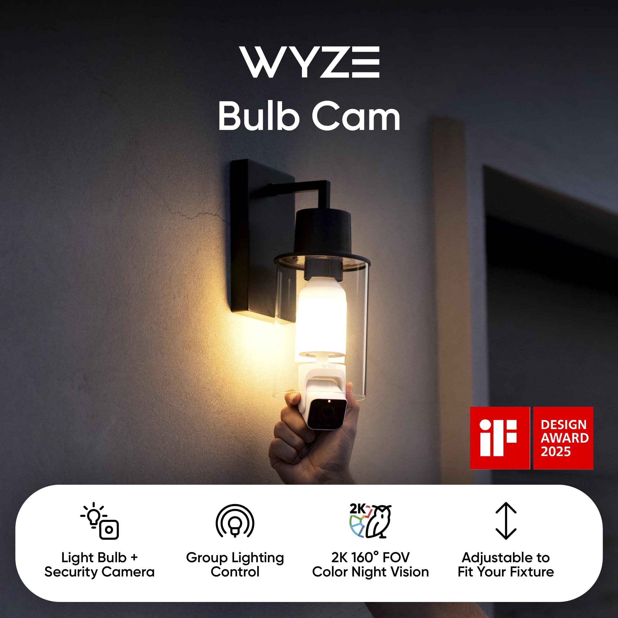 WYZE Bulb Cam - 2K HD Smart Light Bulb Security Camera, E26 Socket - WYZE Official Product View 3