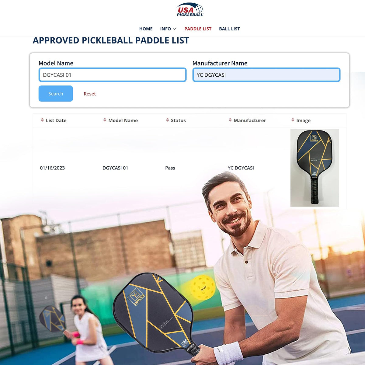 Pickleball Paddles Set of 4 USAPA Approved Pickleball Set 4 - YC DGYCASI Official Imagery - 6