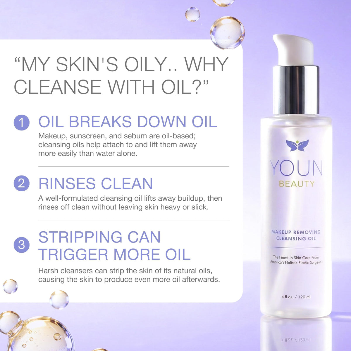 YOUN Beauty Makeup Removing Cleansing Oil by Holisitic - YOUN Beauty Official Imagery - 4