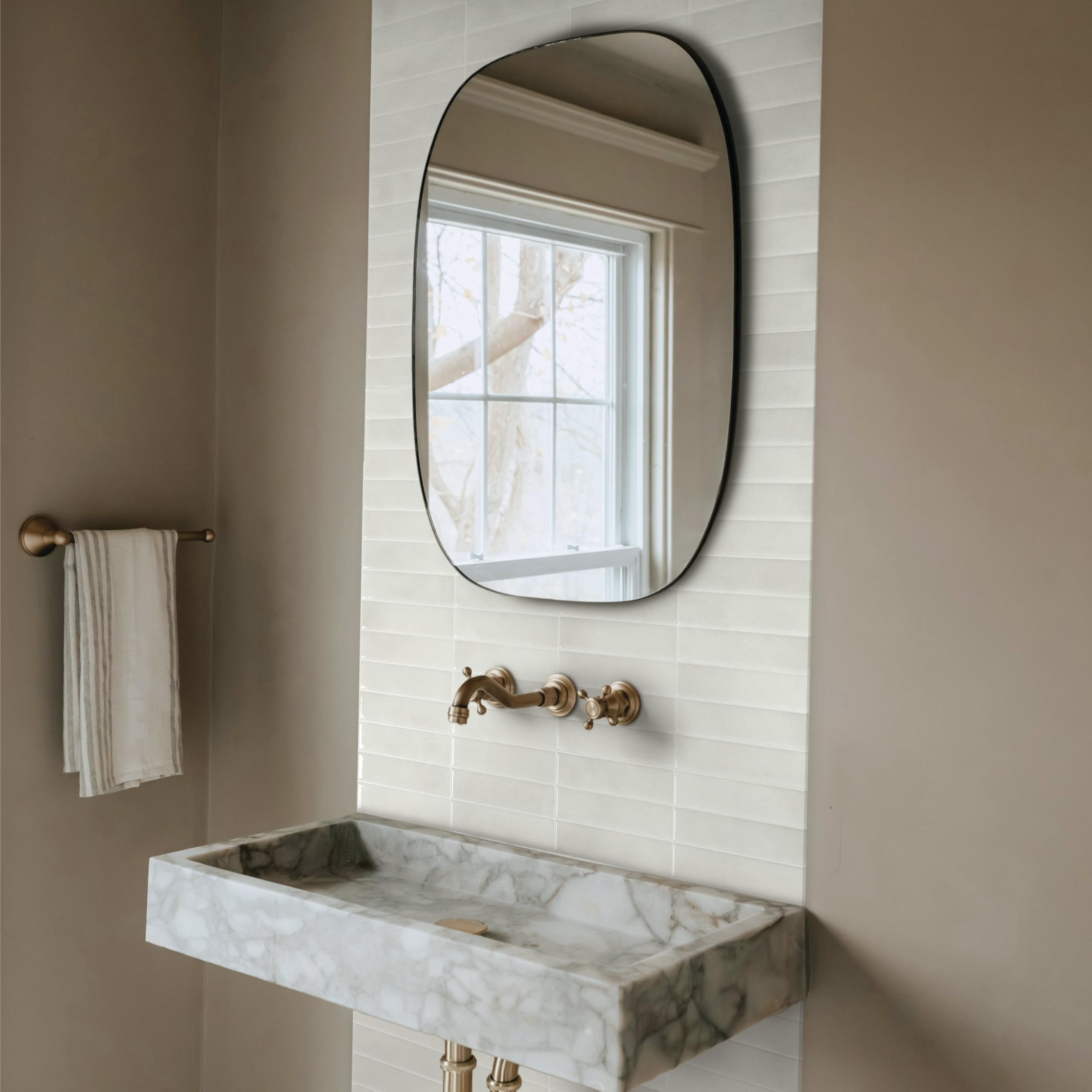Smart Tiles Peel and Stick backsplash, Stacked White & Grey, 11.4 - Smart Tiles Official Product View 4
