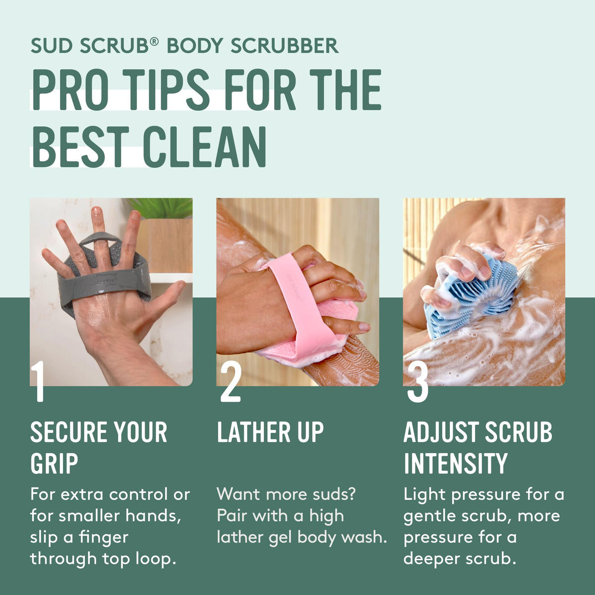 Sud Scrub Antimicrobial Silicone Body Scrubber Exfoliating - Sud Scrub Official Imagery - 8