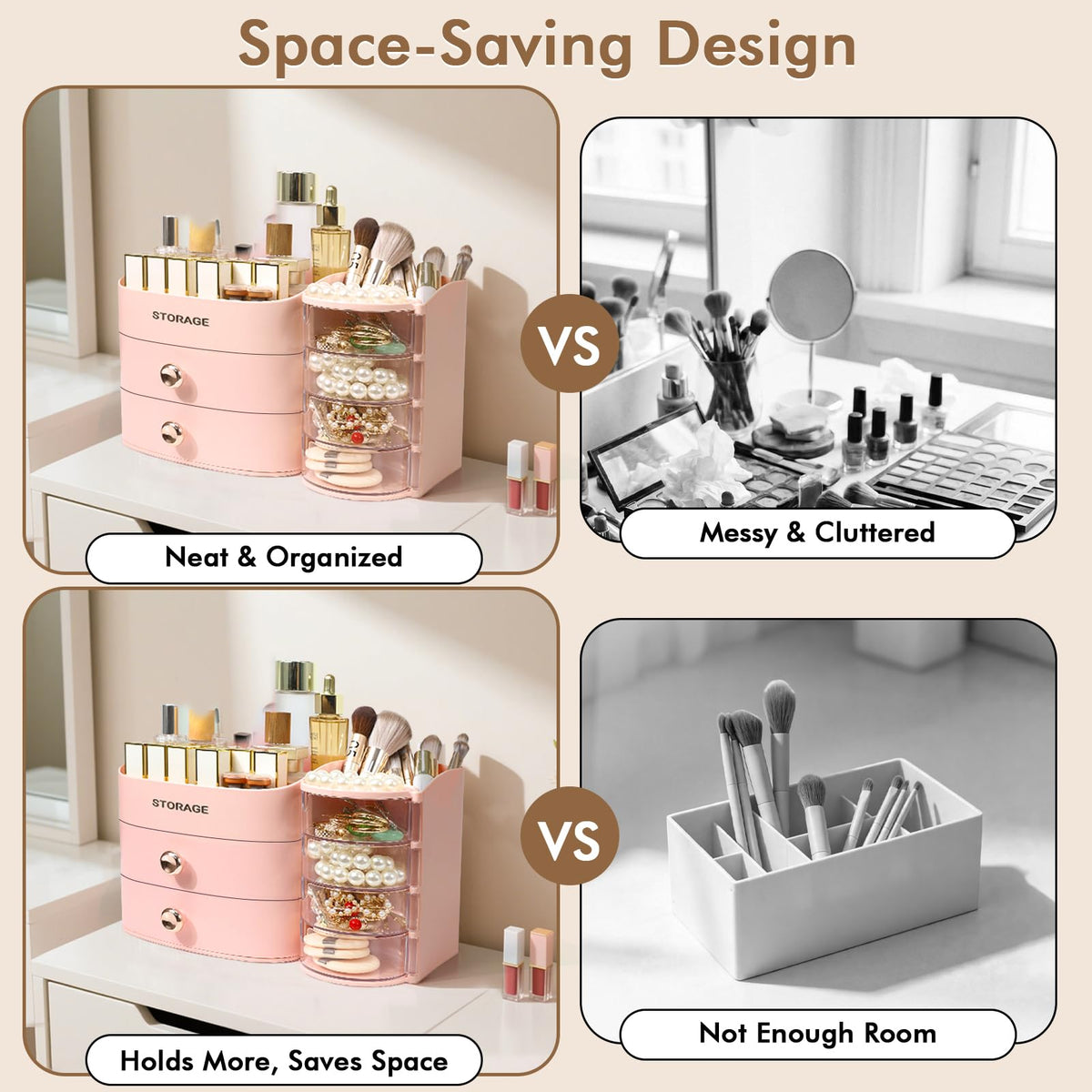 Makeup Organizer Countertop Make Up Organizer for Vanity - XIAPIA Official Imagery - 5