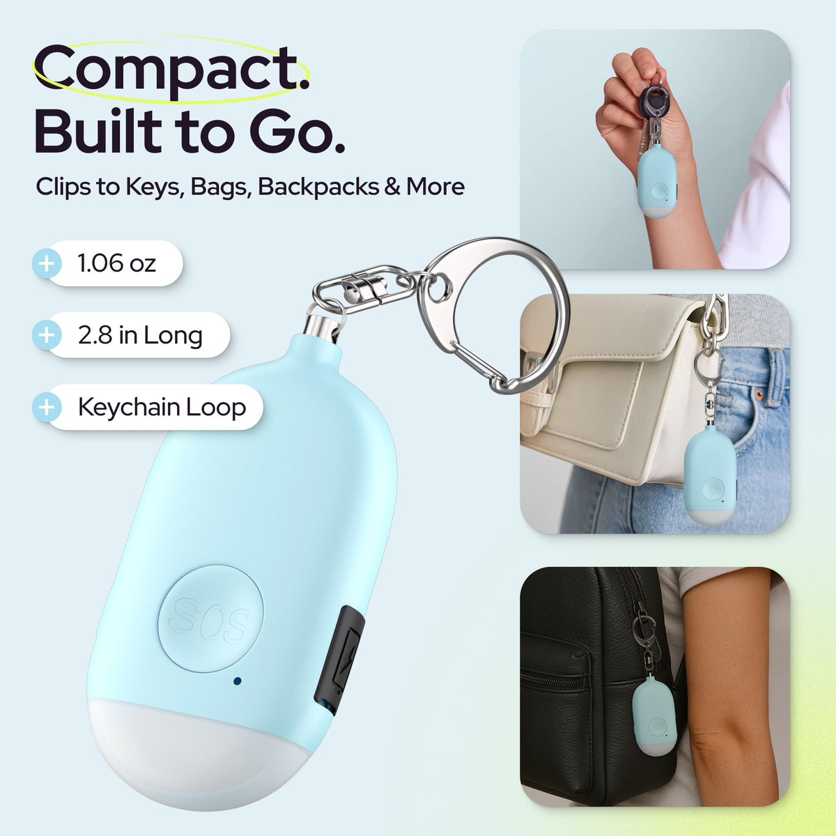 Rechargeable Personal Alarm Keychain - WETEN Official Imagery - 6