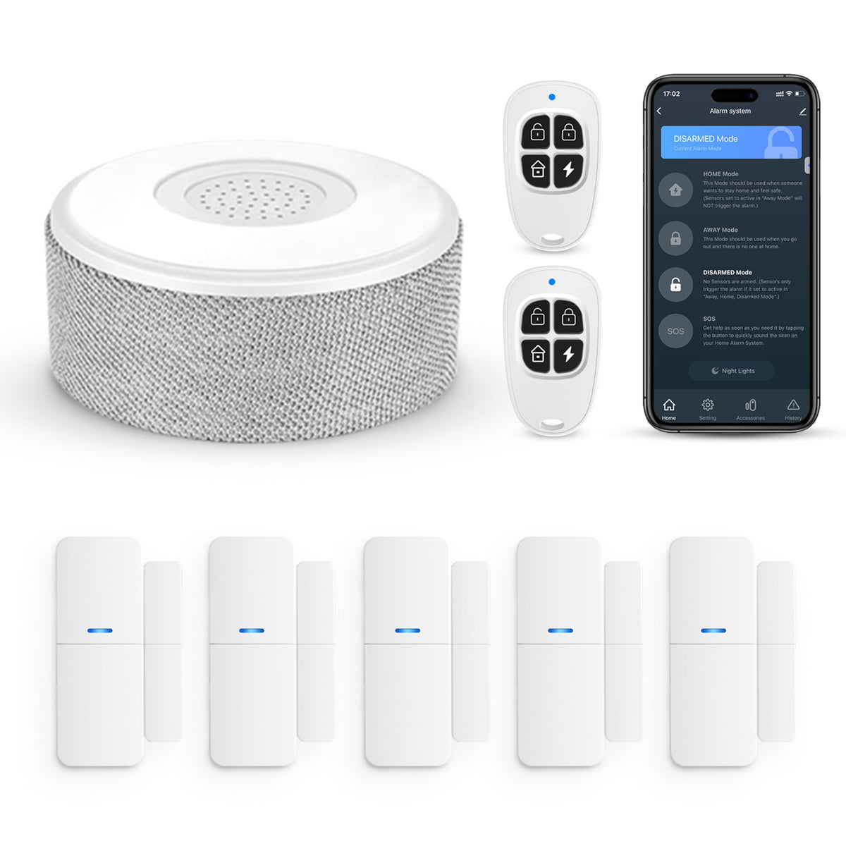 WiFi Door Alarm System 8 Piece DIY Wireless Alarm Kit with - tolviviov Official Imagery - 2