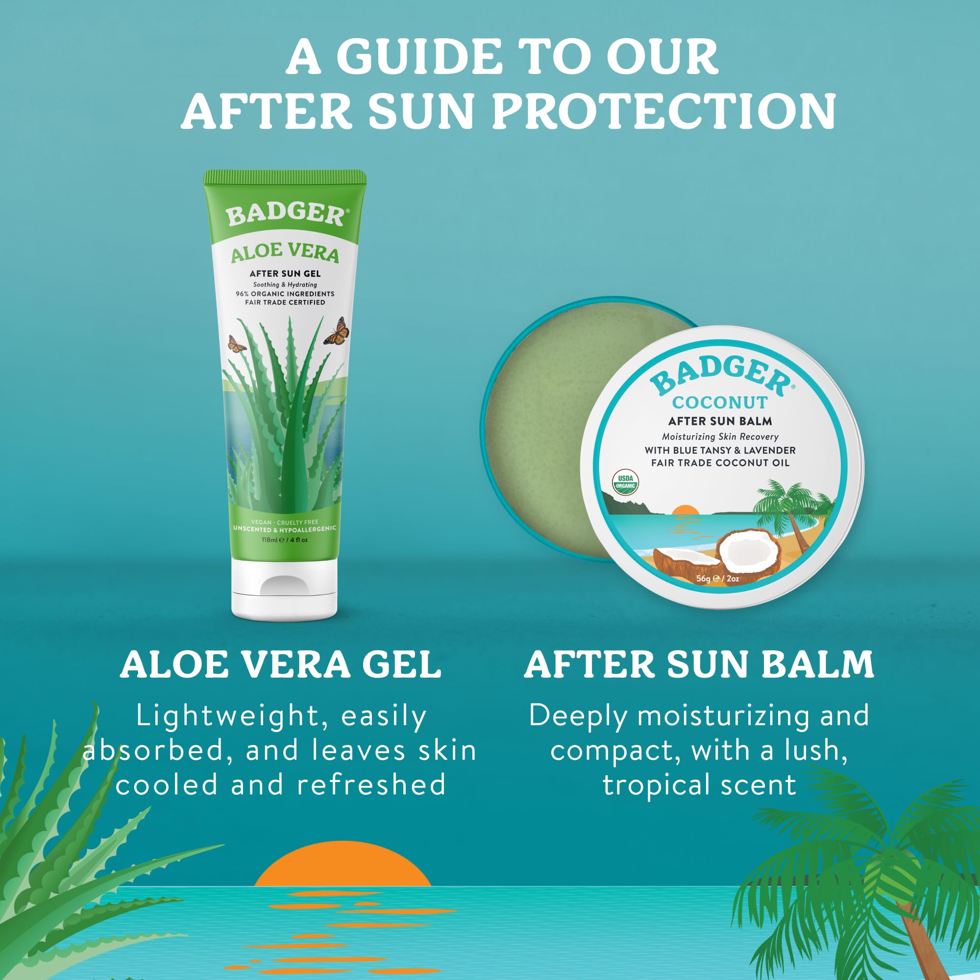 Badger Organic Coconut After Sun Balm – 2 oz Tin
