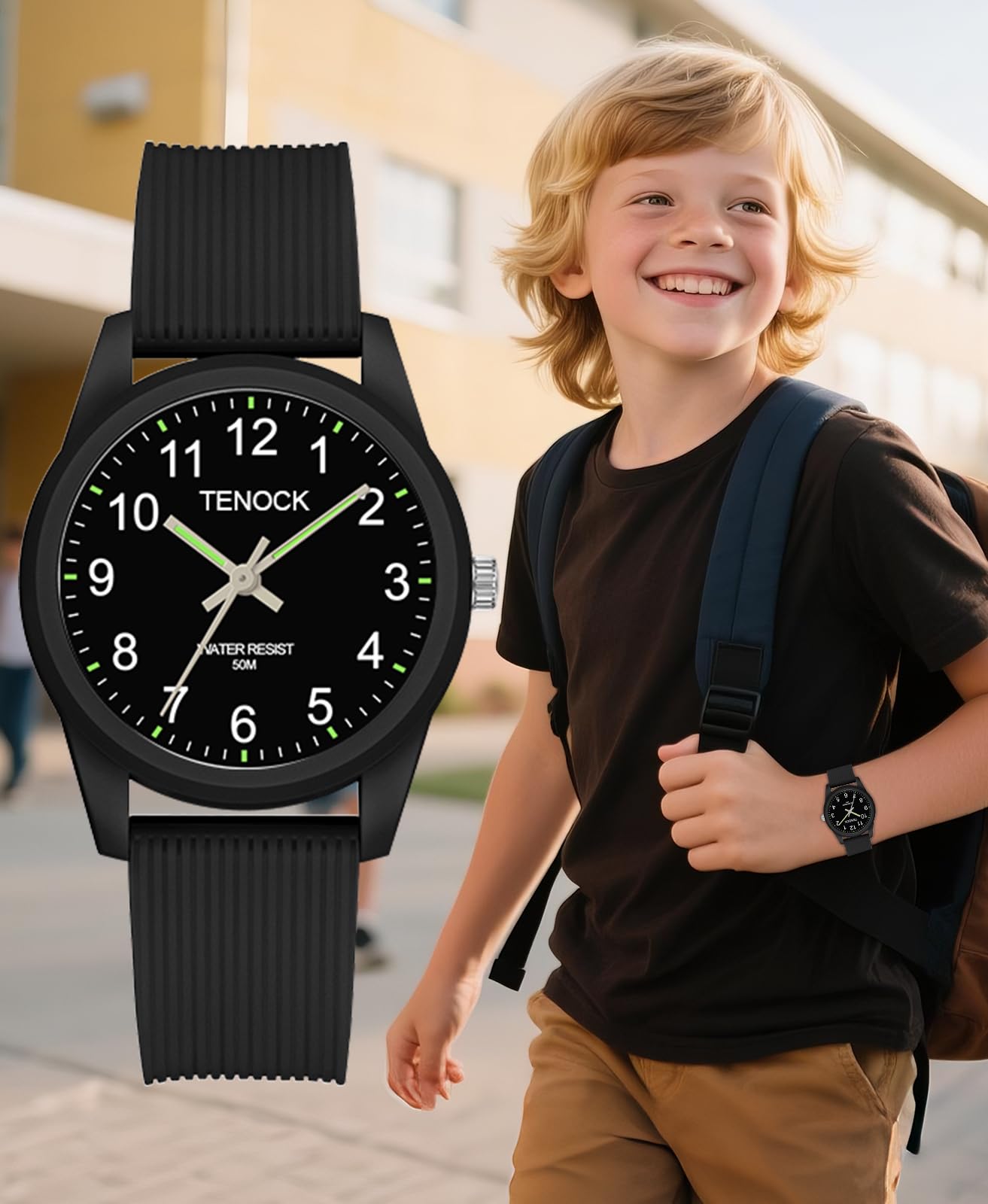 TENOCK Kids Analog Watch Waterproof Learning Time for Boys Girls Ages - View 9