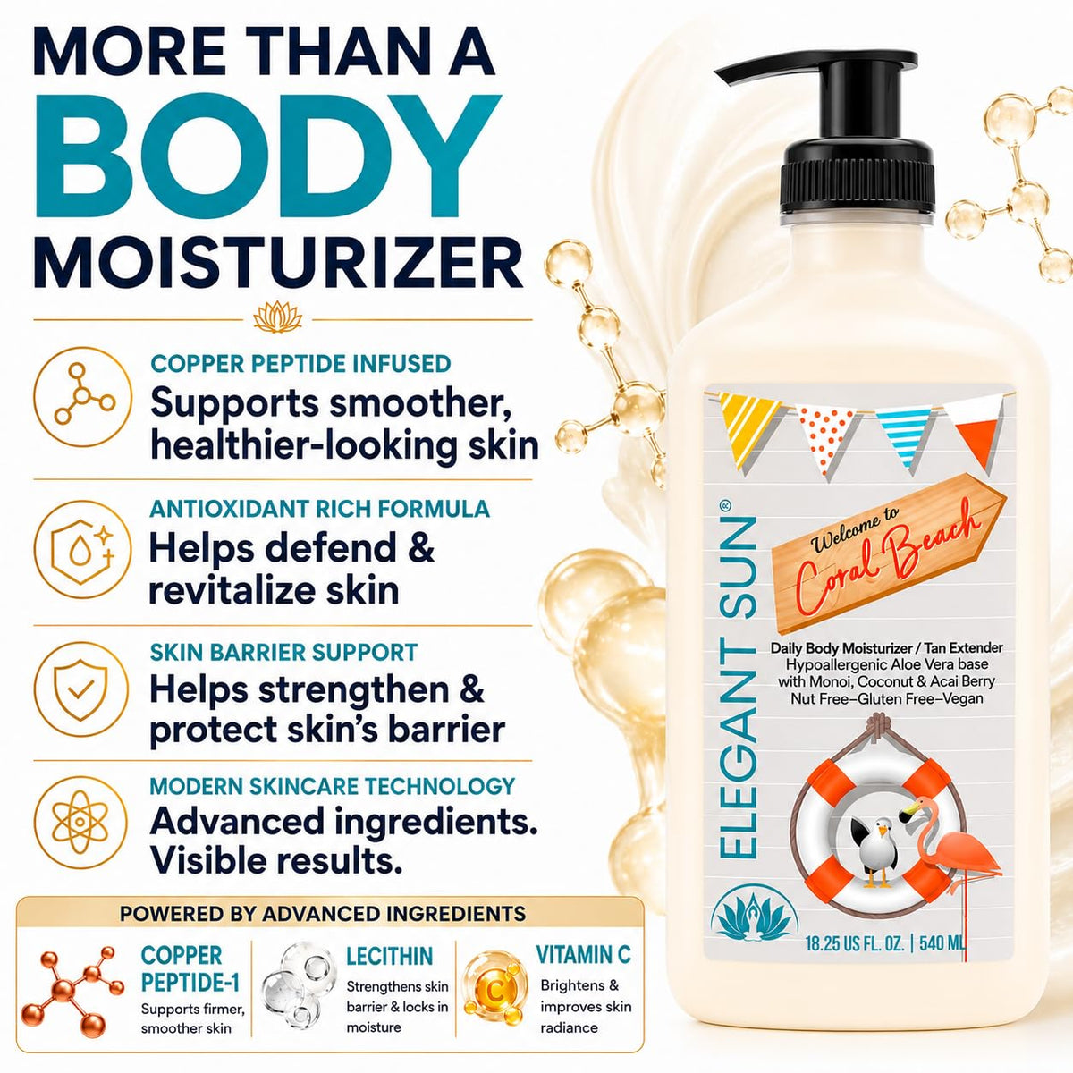 Elegant Sun Coral Beach Daily Moisturizer Tan Extender - Elegant Sun Official Imagery - 6