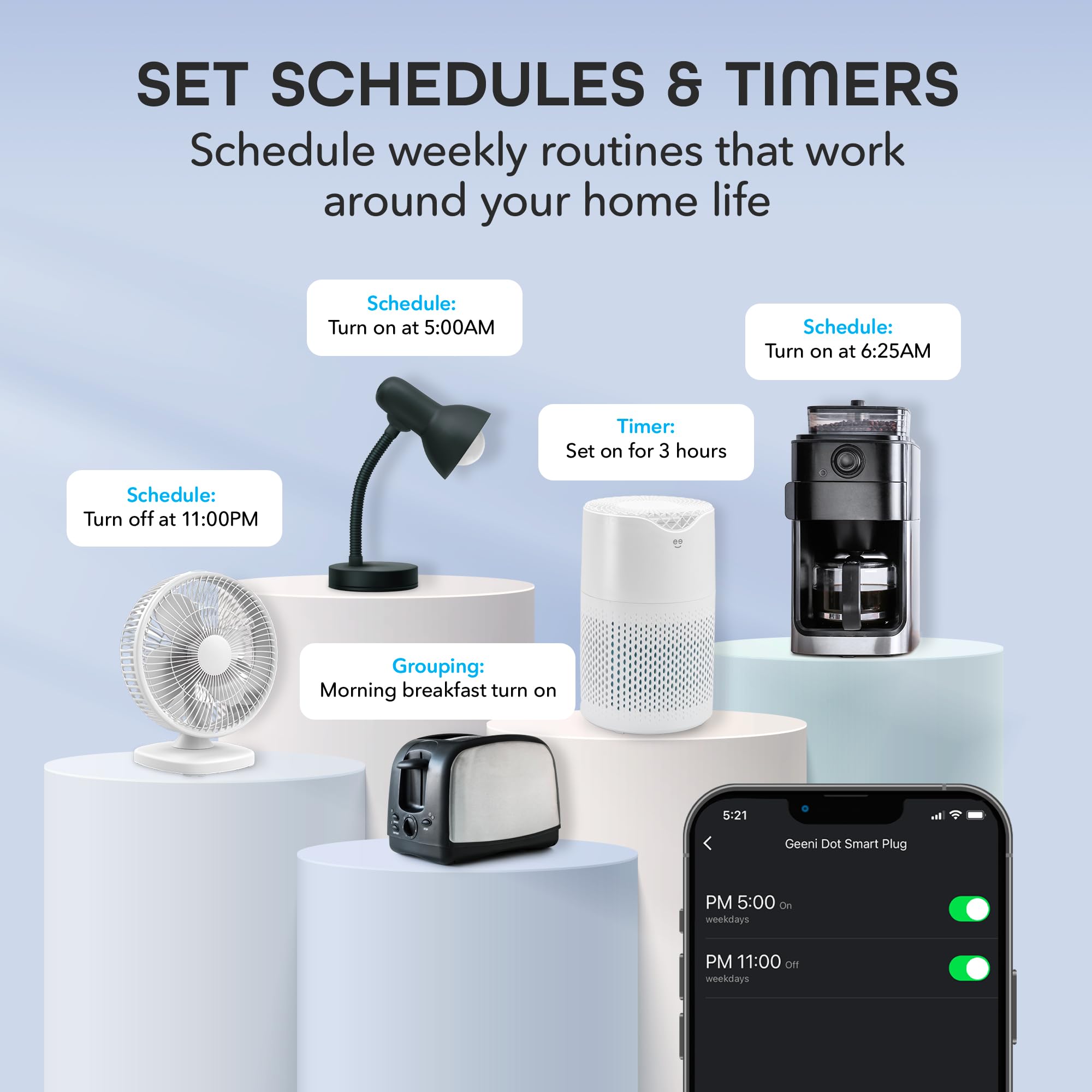 Geeni Dot Plug, 2.4 GHz Wi-Fi, Fire-Resistant, Schedule & Timer, - Geeni Official Product View 7