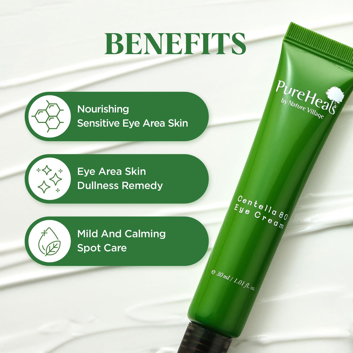 Pureheal's Centella 80 Eye Cream, Light Texture Eye Cream, Nourishing Eyezone, Centella Asiatica 80% Extract, 30ml (1.01 Fl Oz) - Pureheal's Official Product View 5