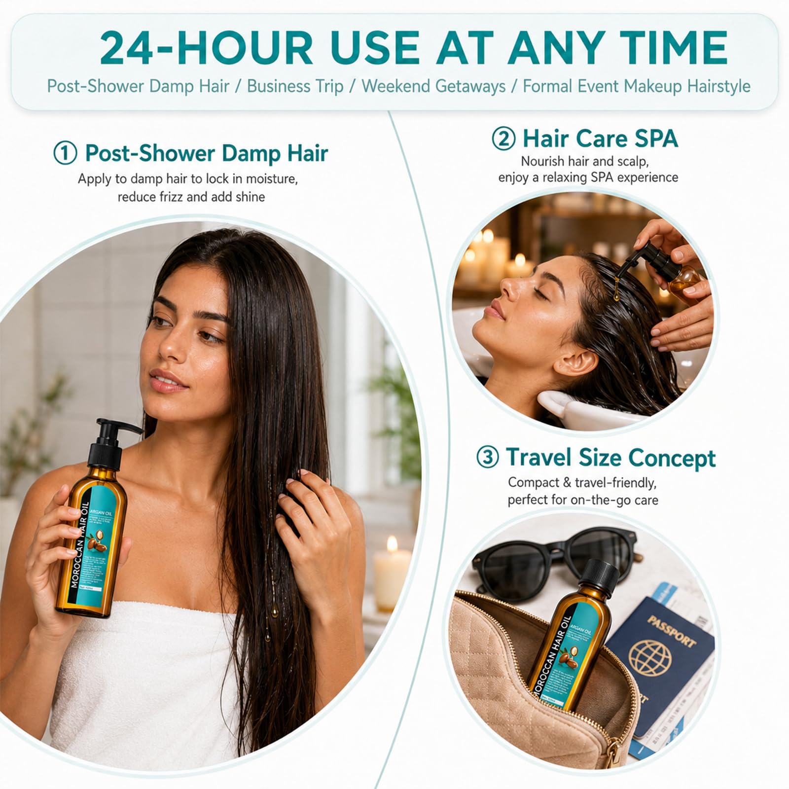 TRIMYFITER Argan Oil, Hair Oil for Frizzy Hair, Morroccan Hair Care Oil Natural - TRIMYFITER Official Product View 8