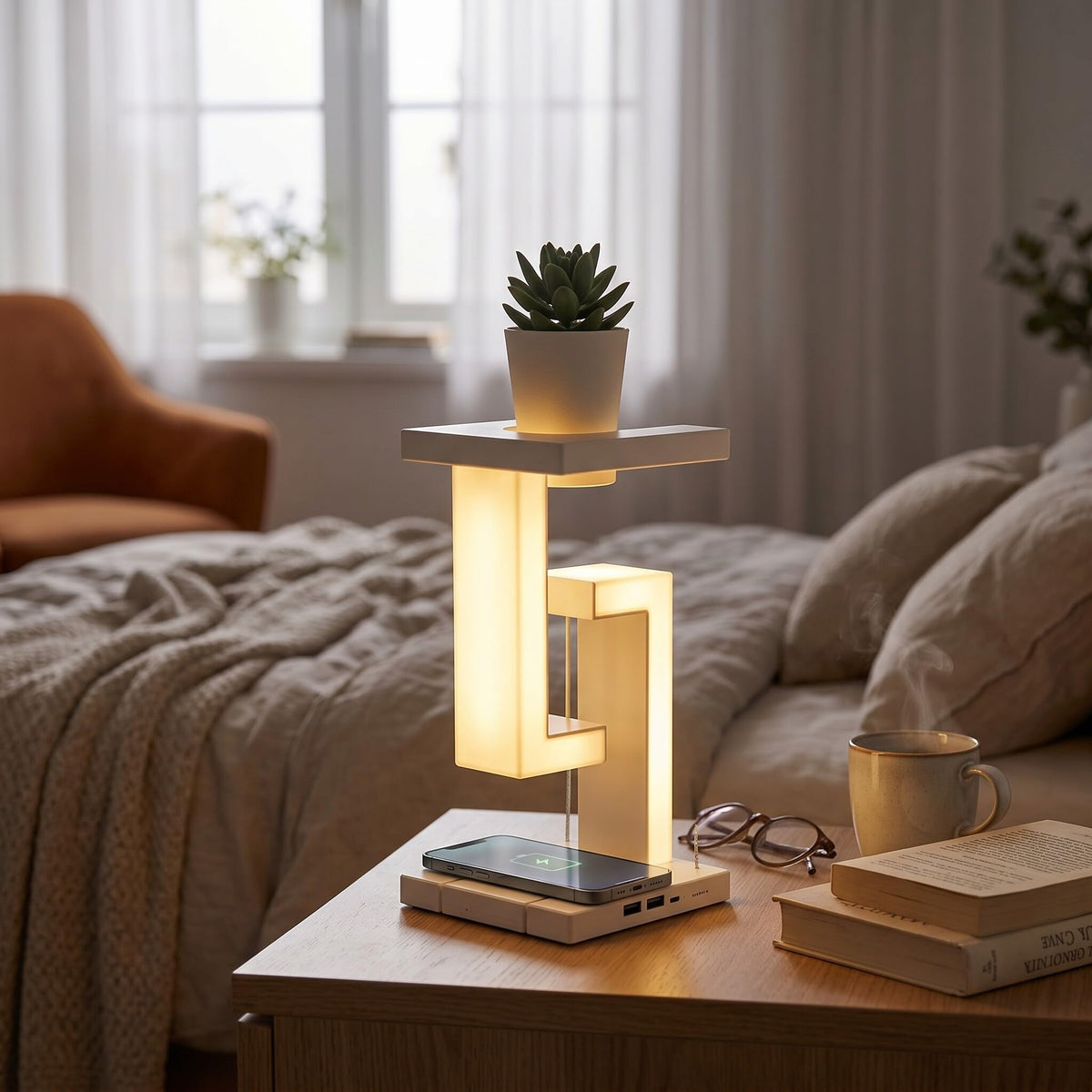 BAFOVY Magnetic Levitating LED Desk Lamp Wireless Charging - Zerone Official Imagery - 3