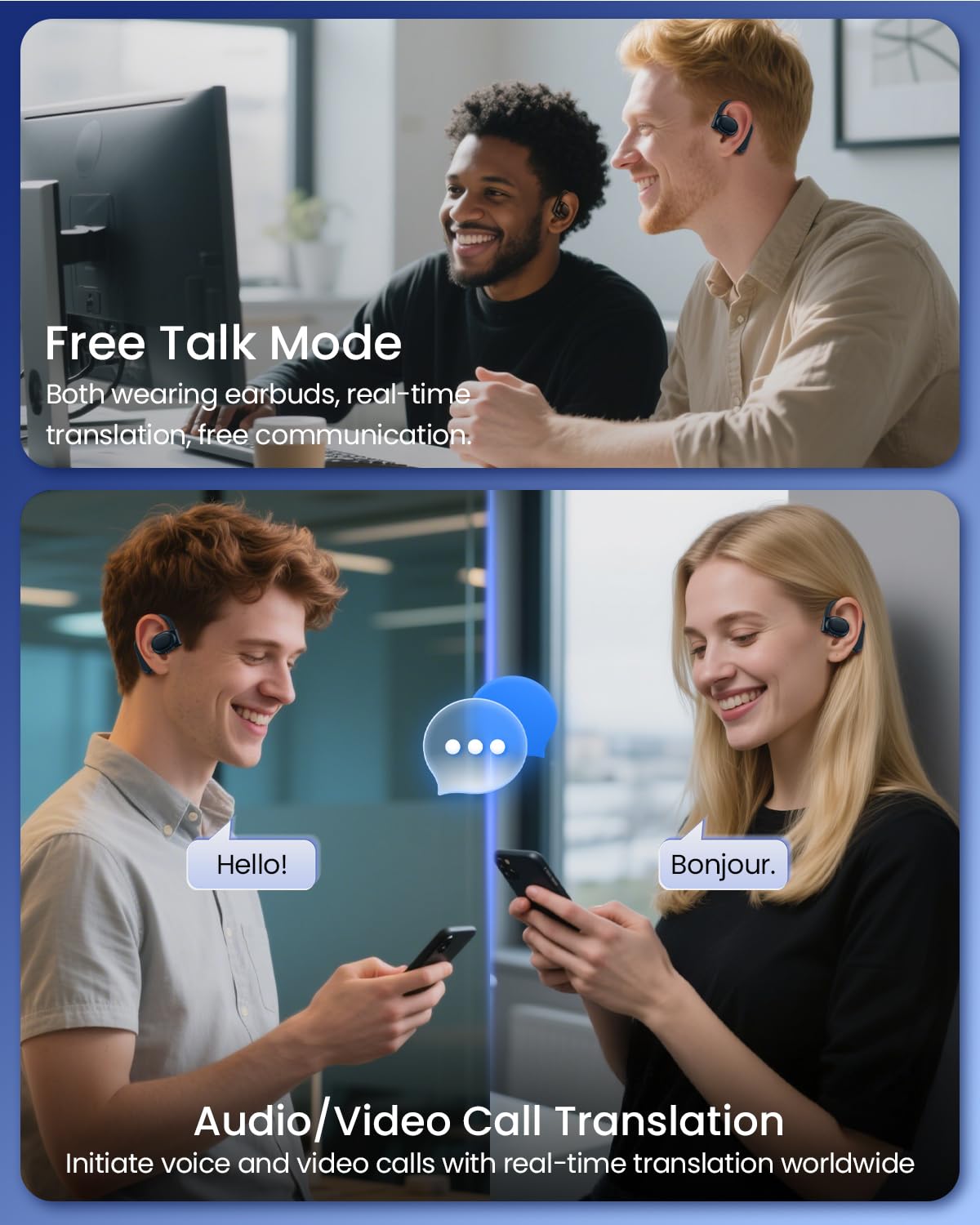 TAGRY AI Translation Earbuds Real Time 164 Languages 80H Playtime - TAGRY Official Product View 3