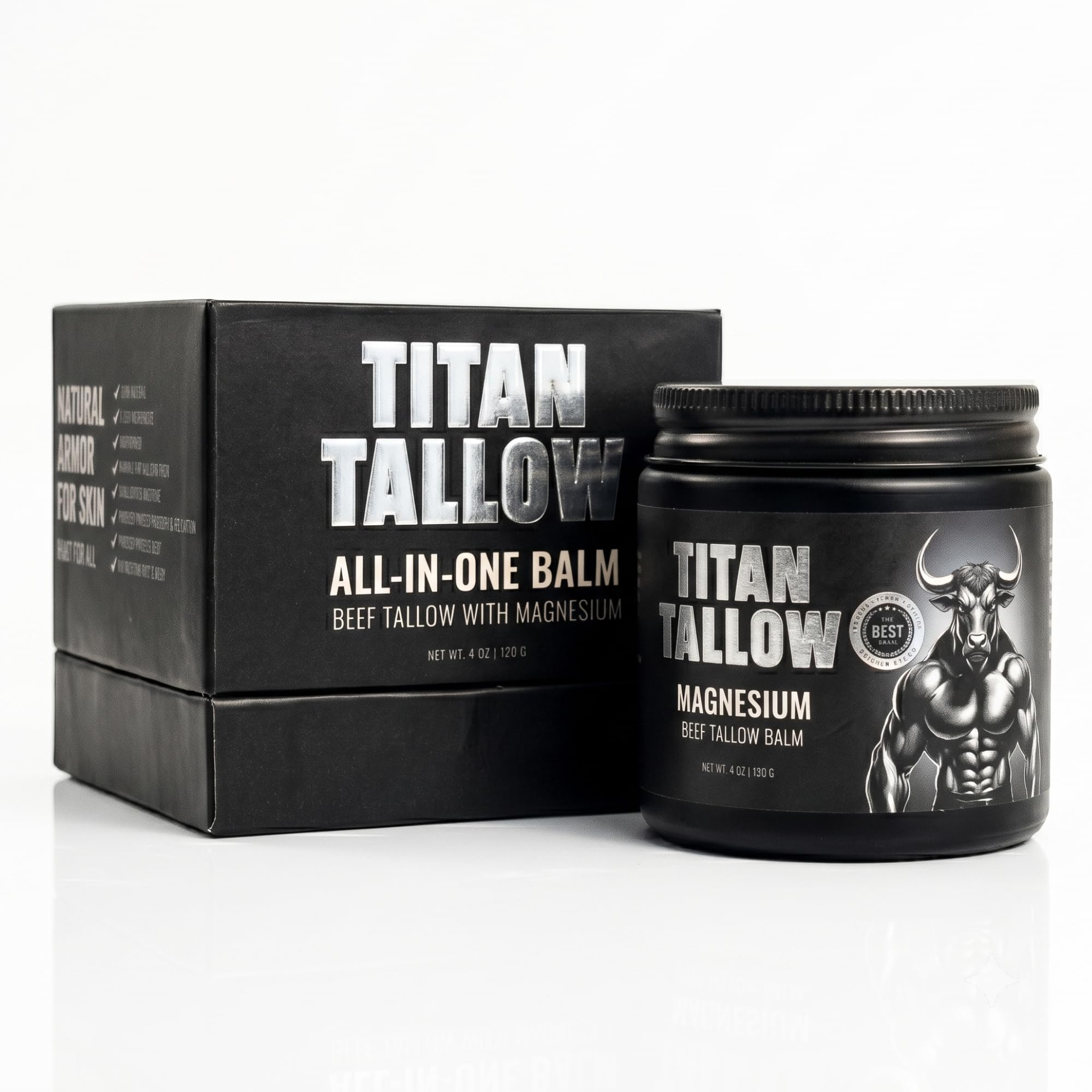 Balm for Face and Body with Magnesium - Grass-Fed, Grass-Finished Beef Tallow Moisturizer with Manuka Honey, Jojoba Oil, Rosehip Oil, Calendula Extract, and Vitamin E - Titan Tallow Official Product View 2