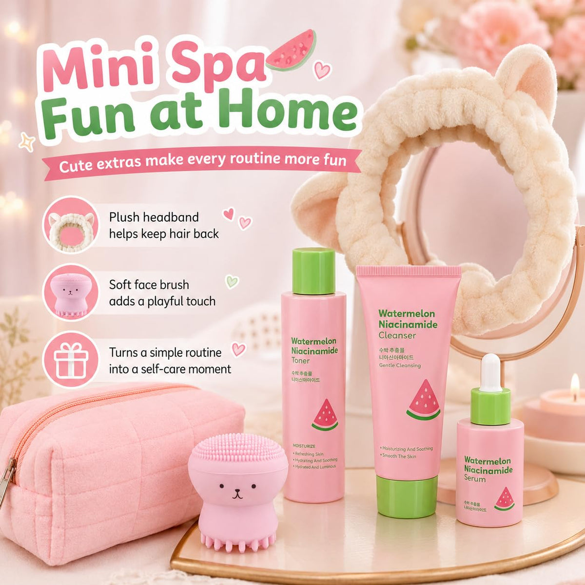 Watermelon Niacinamide Skincare Set for Girls - MrCuvaryas Official Imagery - 7