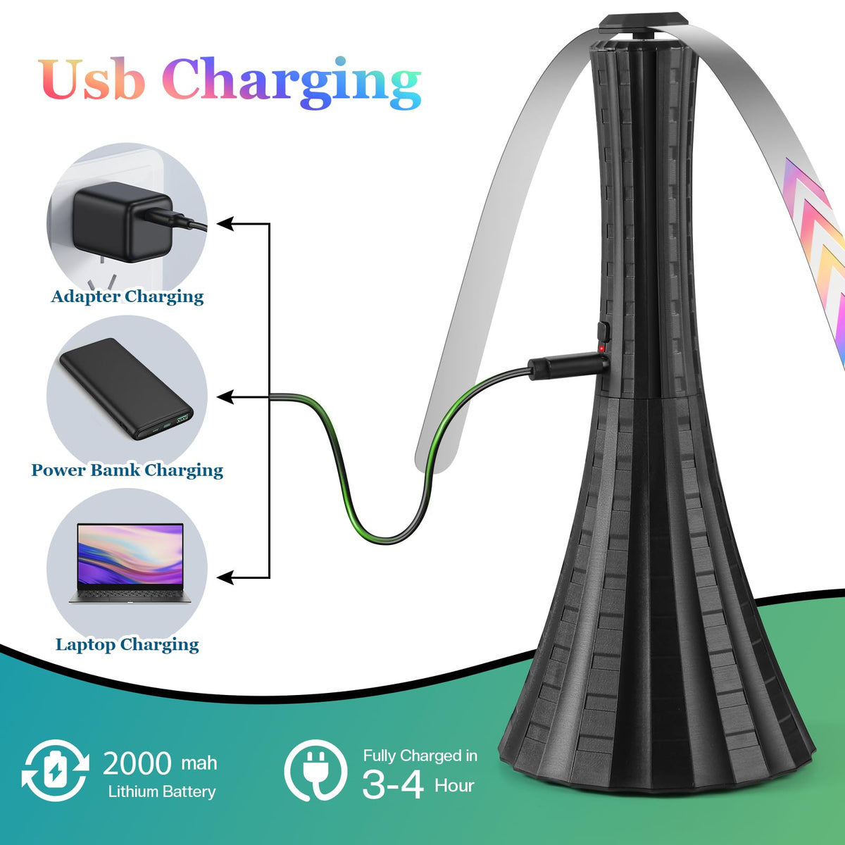 Fly Fans for Tables Rechargeable Flies Fan to Keep Flies - Adawook Official Imagery - 5