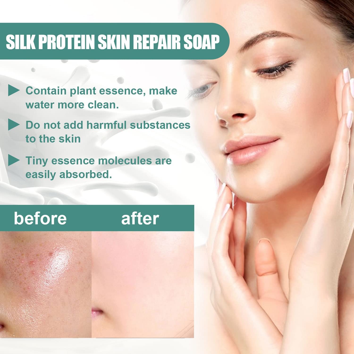 2PCs SkinFerm Collagen Milk Whitening Soap Silk Protein Skin - YG LianKai Official Product Imagery - 3