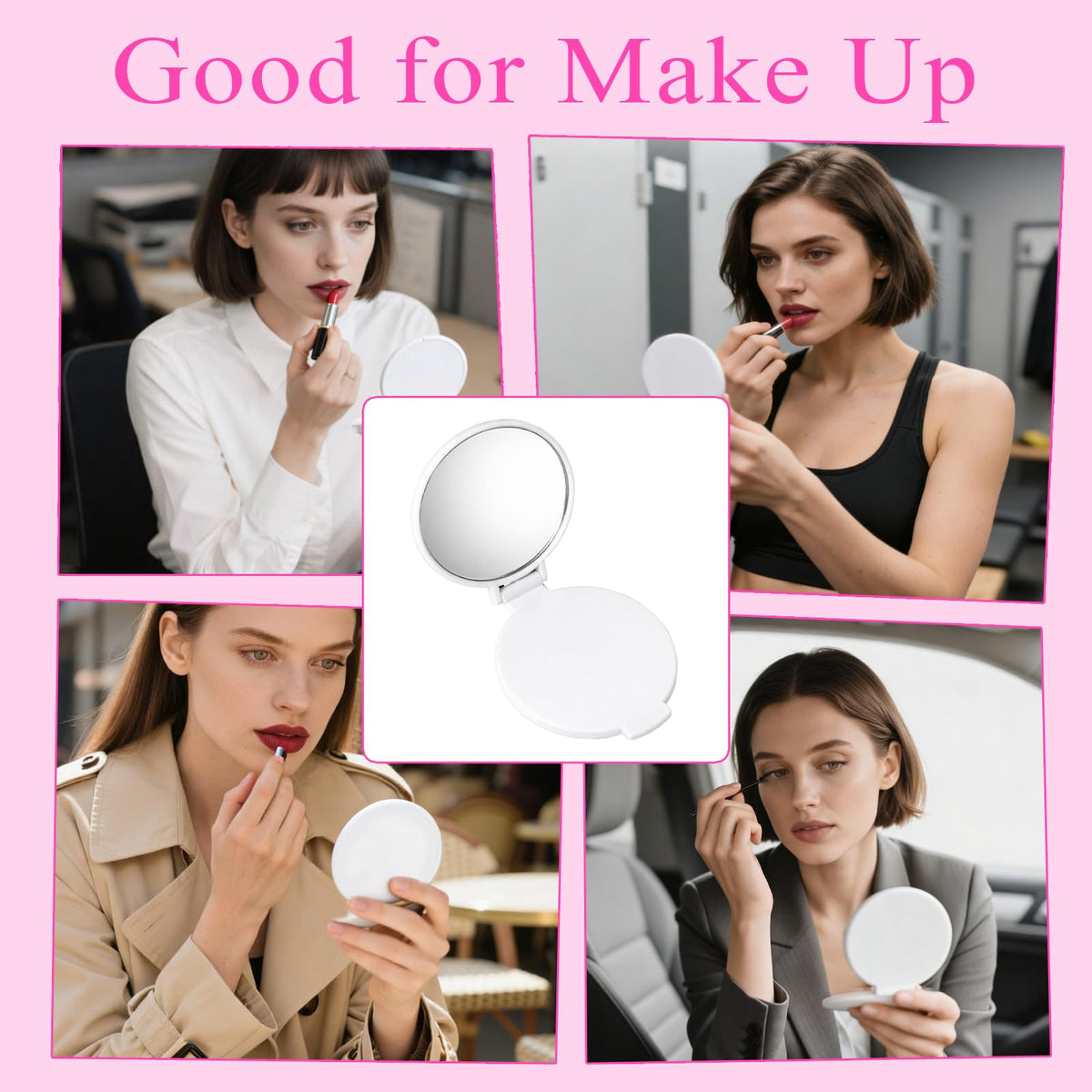 100Pcs Round Folding Hand Compact Mini Pocket Mirrors Bulk - GLASSWINDS Official Imagery - 6